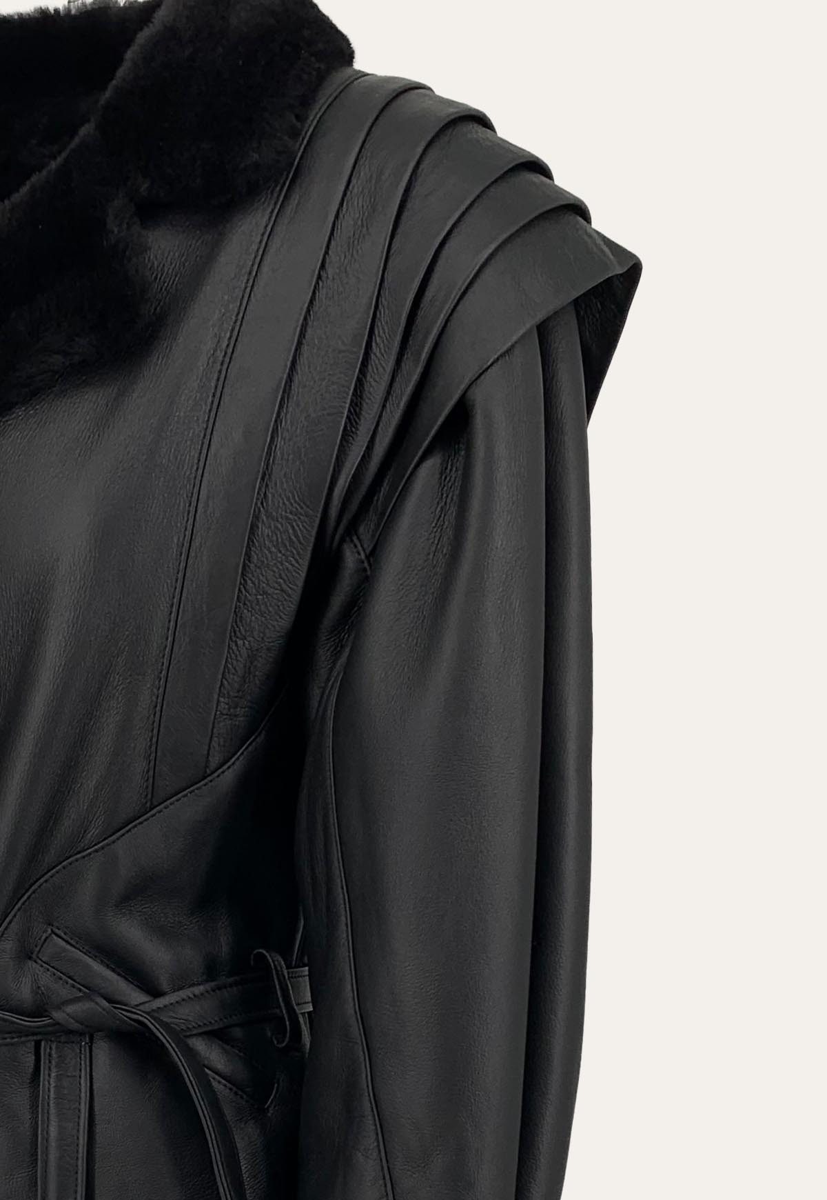 Hollert Winterjacke Lammfelljacke Amara Schwarz