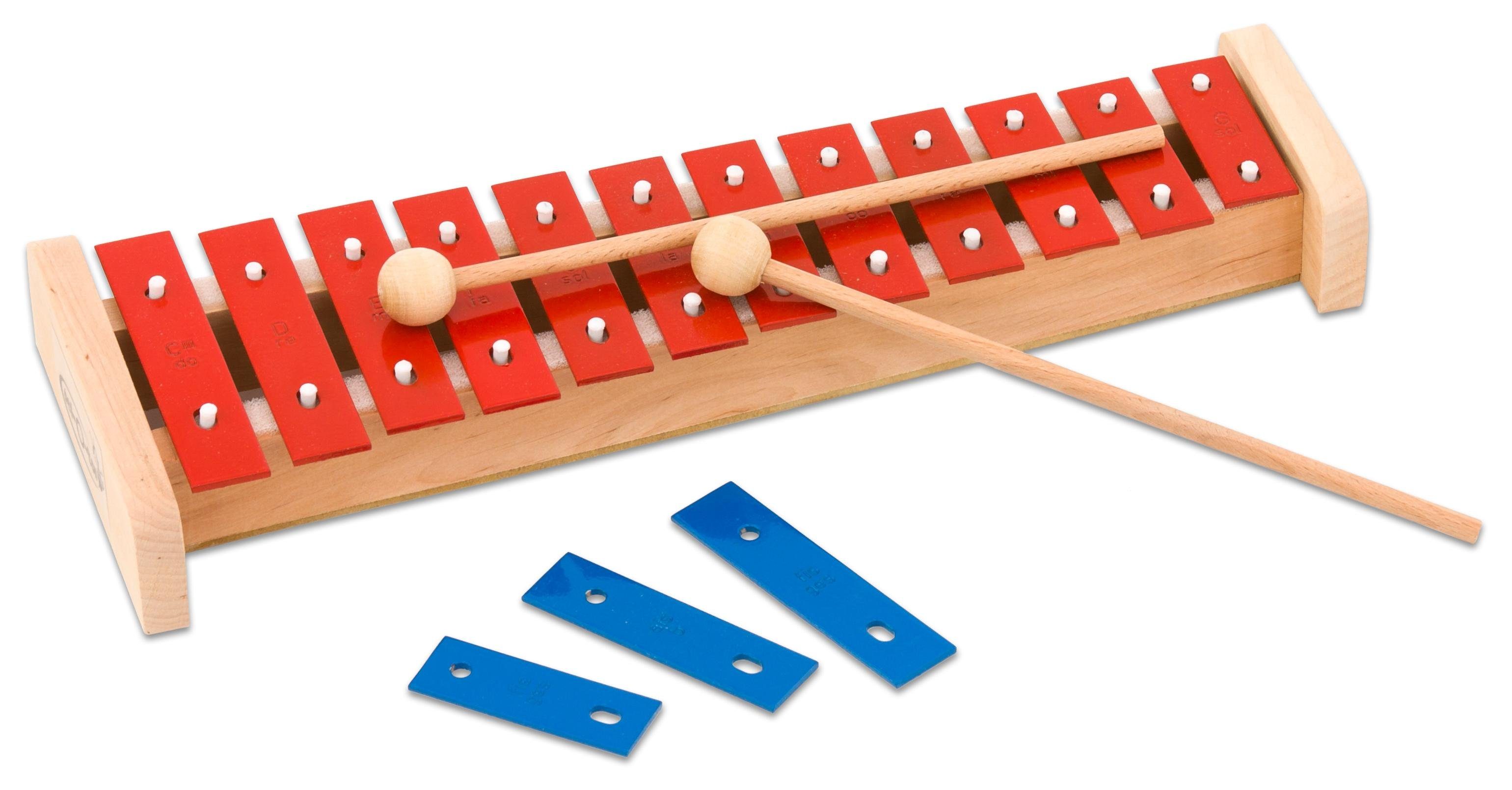 Betzold Musik Spielzeug-Musikinstrument Musik Glockenspiel sopran - Xylophon Klangstäbe Musikinstrument