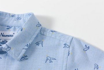 suebidou Langarmhemd Baumwollhemd hellblau Langarmshirt für Jungen mit Allovermuster
