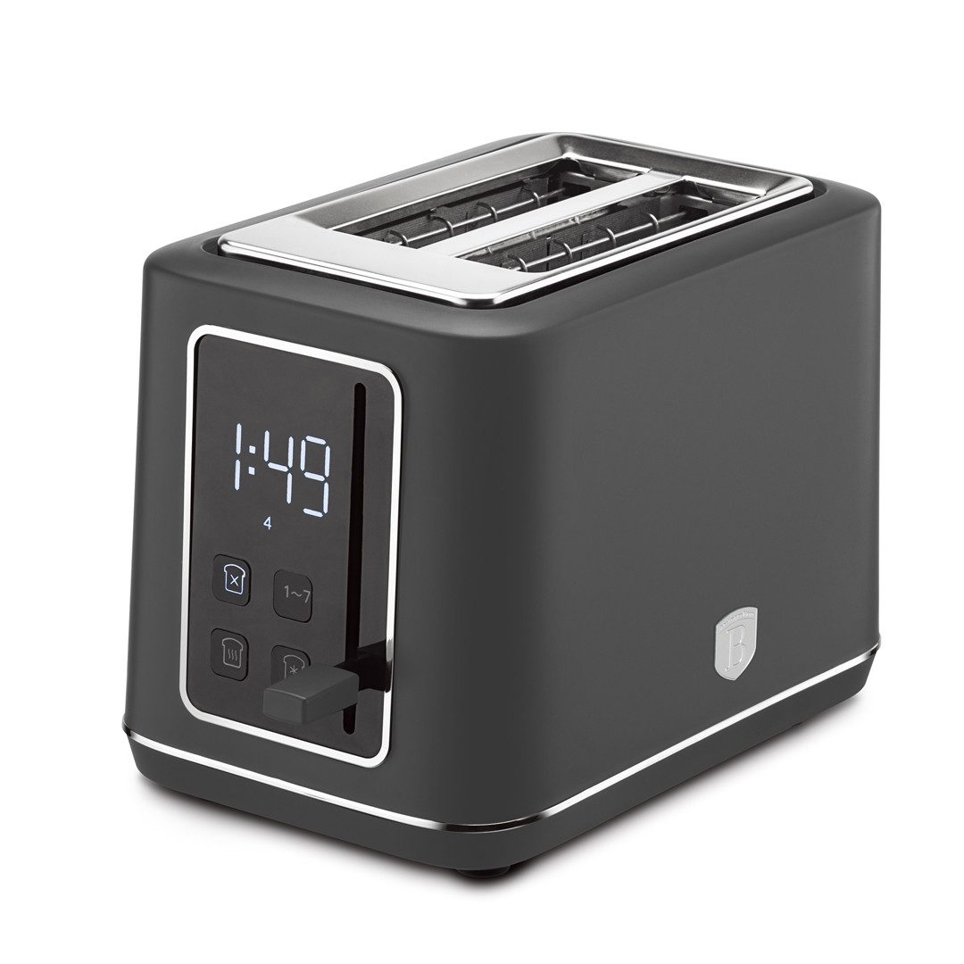 Berlinger Haus Toaster Anthrazit matt, 2 kurze Schlitze, für 2 Scheiben, 870 W, LED-Display, 7 Bräunungsstufen, Auftau- & Aufwärmfunktion