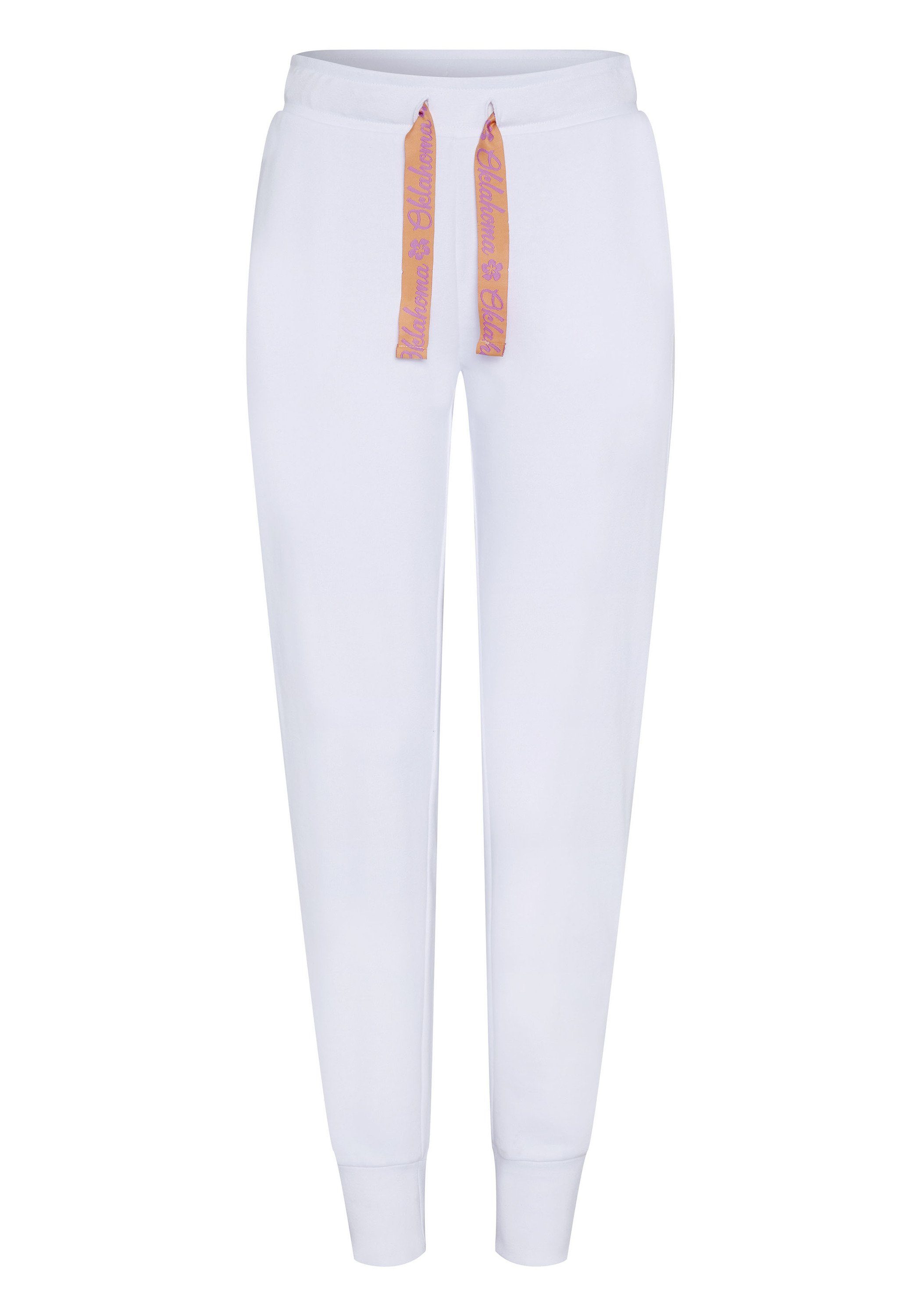Oklahoma Jeans Sweathose in Slim Fit 11-0601 Bright White | Jogginghosen