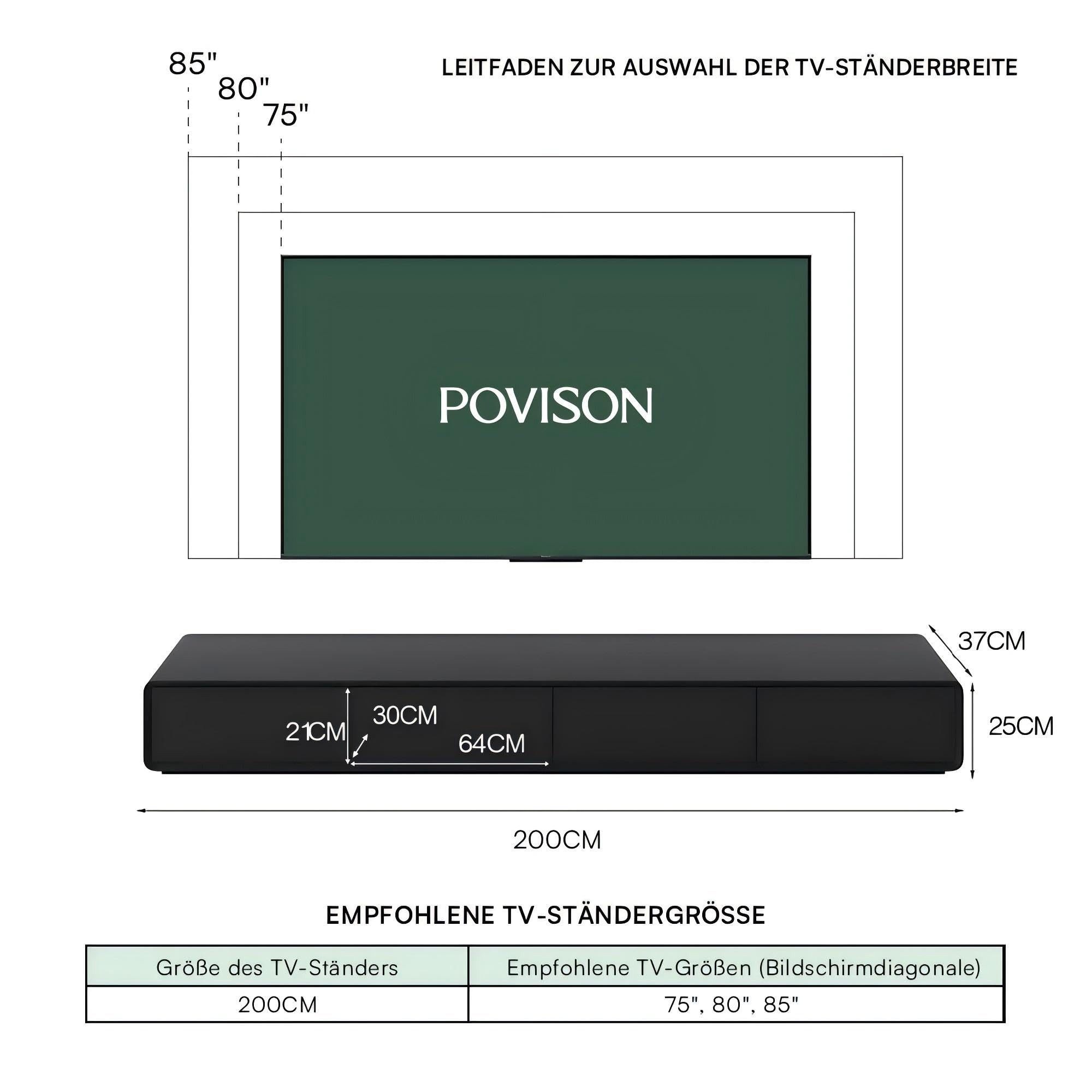 POVISON TV-Schrank Minimalistischer schwebender TV-Schrank 200 günstig online kaufen