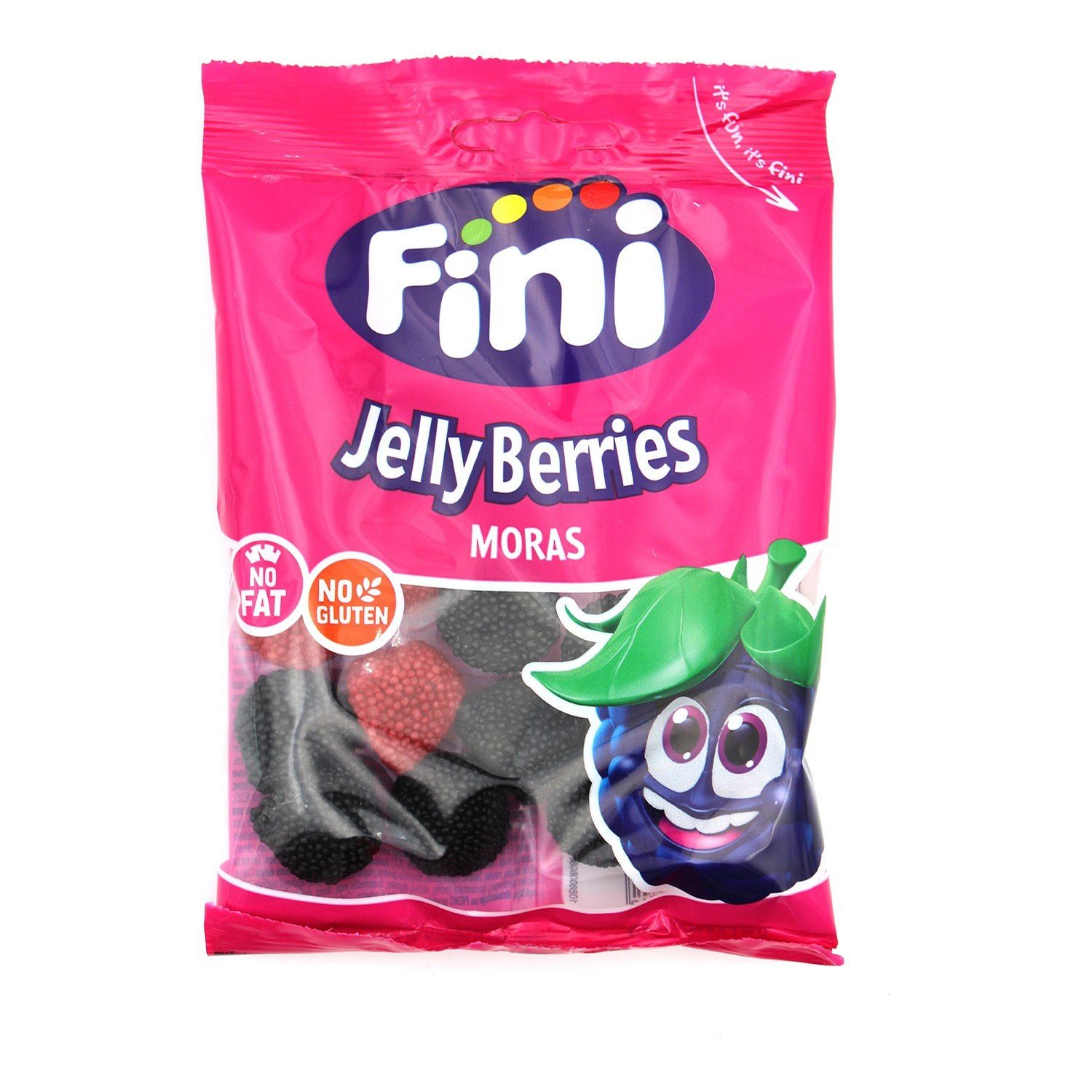 Fini Süßigkeit, 1 x 90 g, Jelly Berries Moras – Fruchtige Geleebeeren, halal & glutenfrei