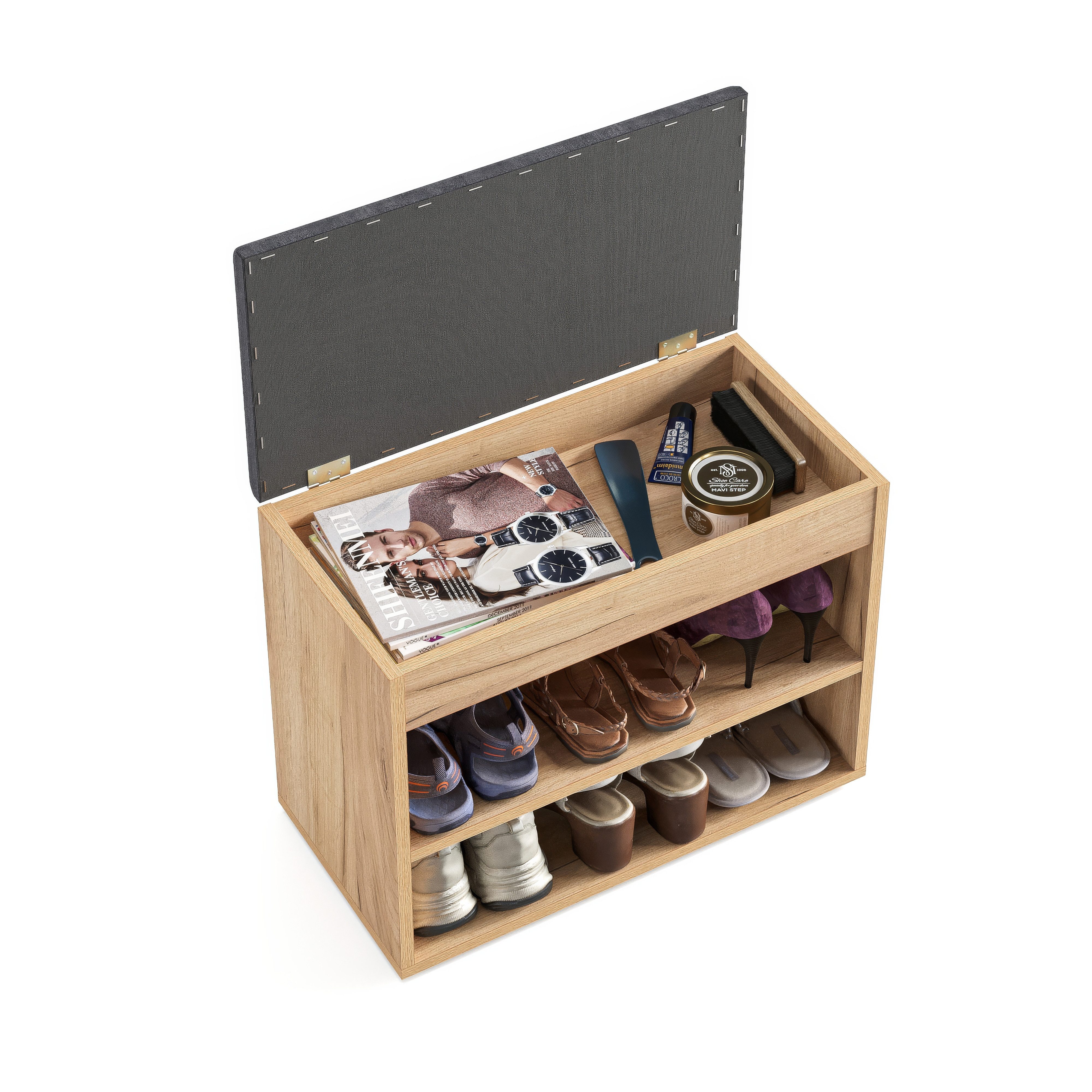 KOMTO Schuhschrank Schuhbank mit Sitzfläche Schuhregal günstig online kaufen