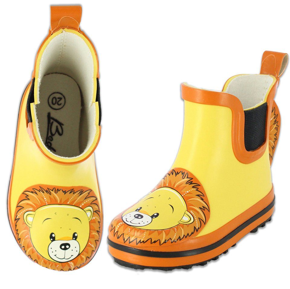 herausnehmbare Gummistiefel Kleinkinder Füße Lion Kurzstiefel für bei Gummistiefel Naturkautschuk) Regenwetter Beck (wasserdichter Innensohle, Little aus trockene