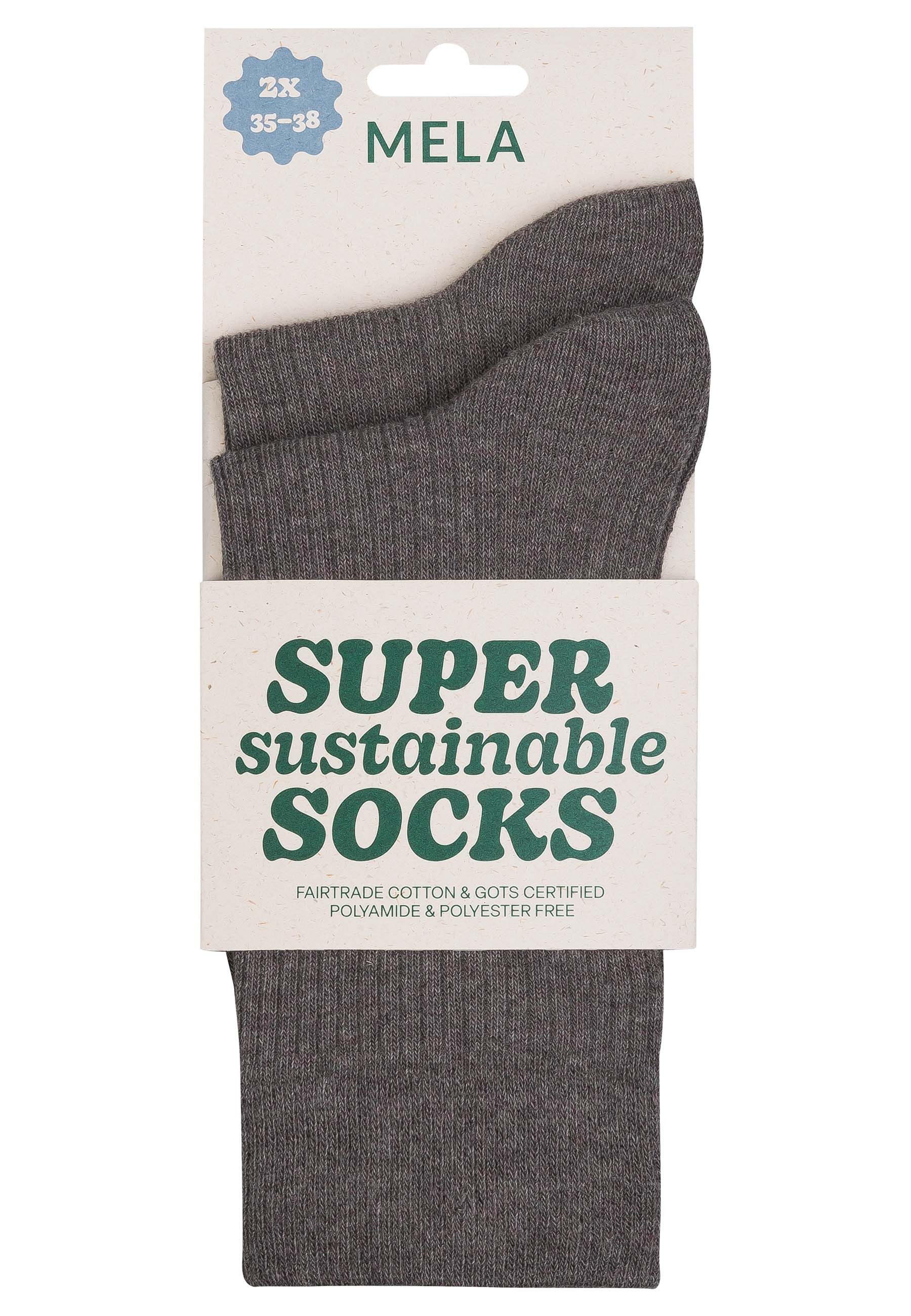 MELA Socken Gerippte Socken 2 Paare Ohne Polyester & Polyamid. Das Elasthan günstig online kaufen