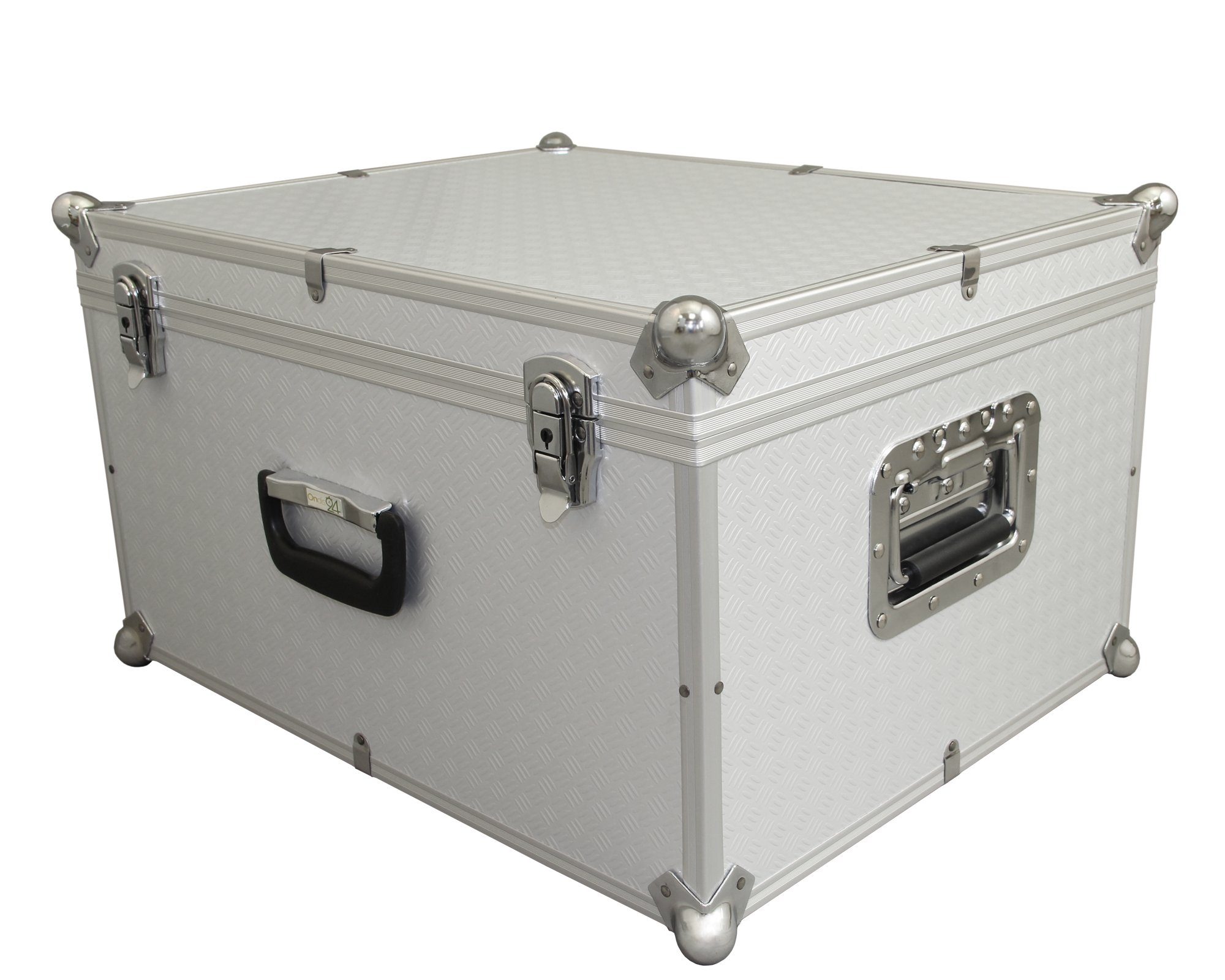 ONDIS24 Koffer Aufbewahrungskoffer Lagerkoffer in Alukoffer - mit Kugelecken aus Alu für extremen Eckschutz Vago silber 60 Liter mit Innenpolsterung für empfindliche Sachen