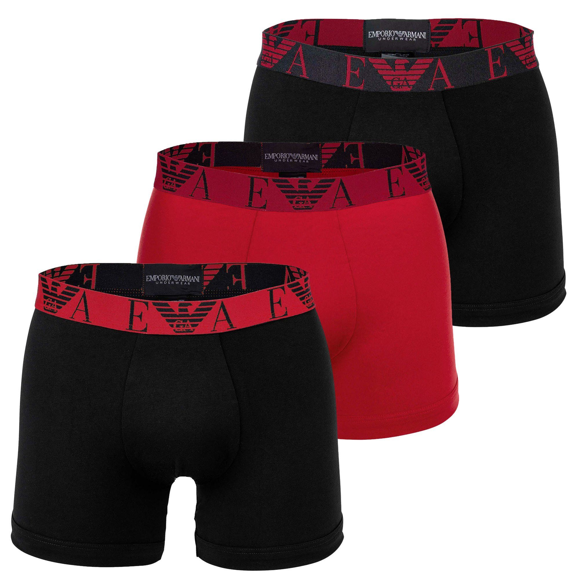 Emporio Armani Boxer Herren Boxershort 3er Pack Baumwolle BOLD MONOGRAM (Packung, 3er Pack)