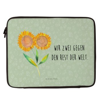 Mr. & Mrs. Panda Laptop-Hülle Sonnenblume - Blattgrün - Geschenk, Garten, Blumen Deko, Freundin, Bl