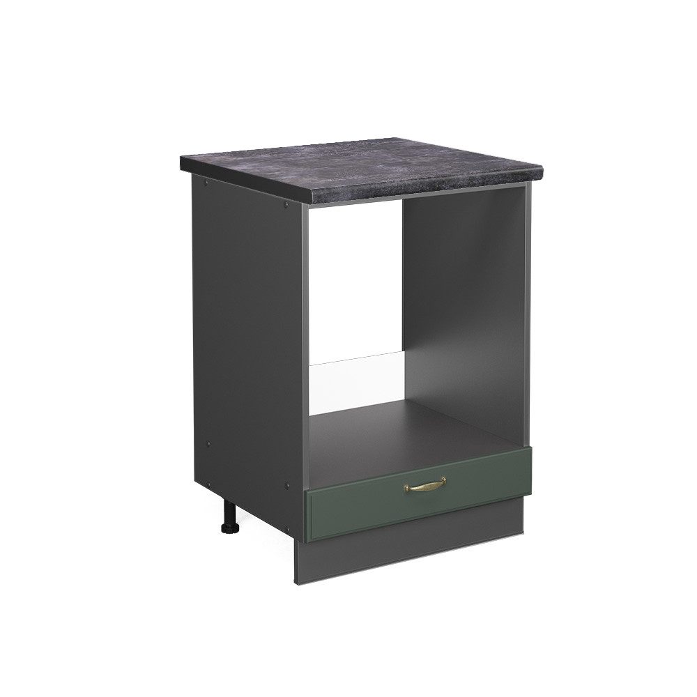 Vicco Herdumbauschrank Fame-Line Grün-Gold Landhaus/Anthrazit 60 cm AP Anth günstig online kaufen