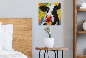 OneMillionCanvasses® Gemälde Gemälde - Ölfarbe - Kuh - Tiere, (1 St), Leinwand Bilder für Wohnzimmer Schlafzimmer