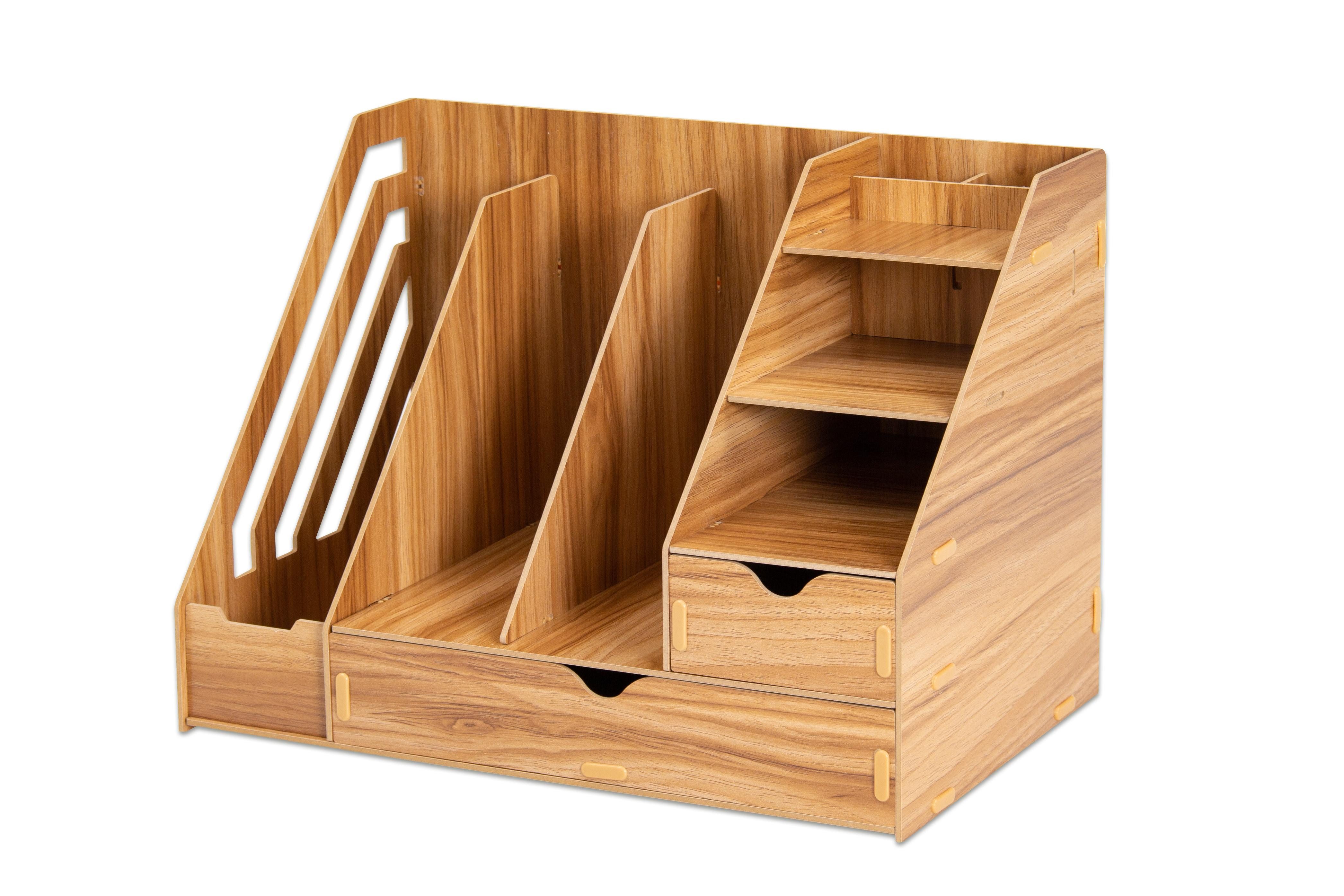 Betzold Schubladenbox Schreibtisch-Organizer, groß, aus MDF, dunkelbraun