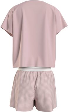 Tommy Hilfiger Underwear Shorty SS JERSEY PJ SET (Set, 2 tlg., Shirt+Shorts) Shirt uni, Shorts kariert, Logoschriftzug