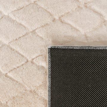 Hochflor-Teppich Arnheim 742, Paco Home, rechteckig, Höhe: 26 mm, Uni Farben, Rauten Muster, besonders weich, Hoch-Tief Effekt