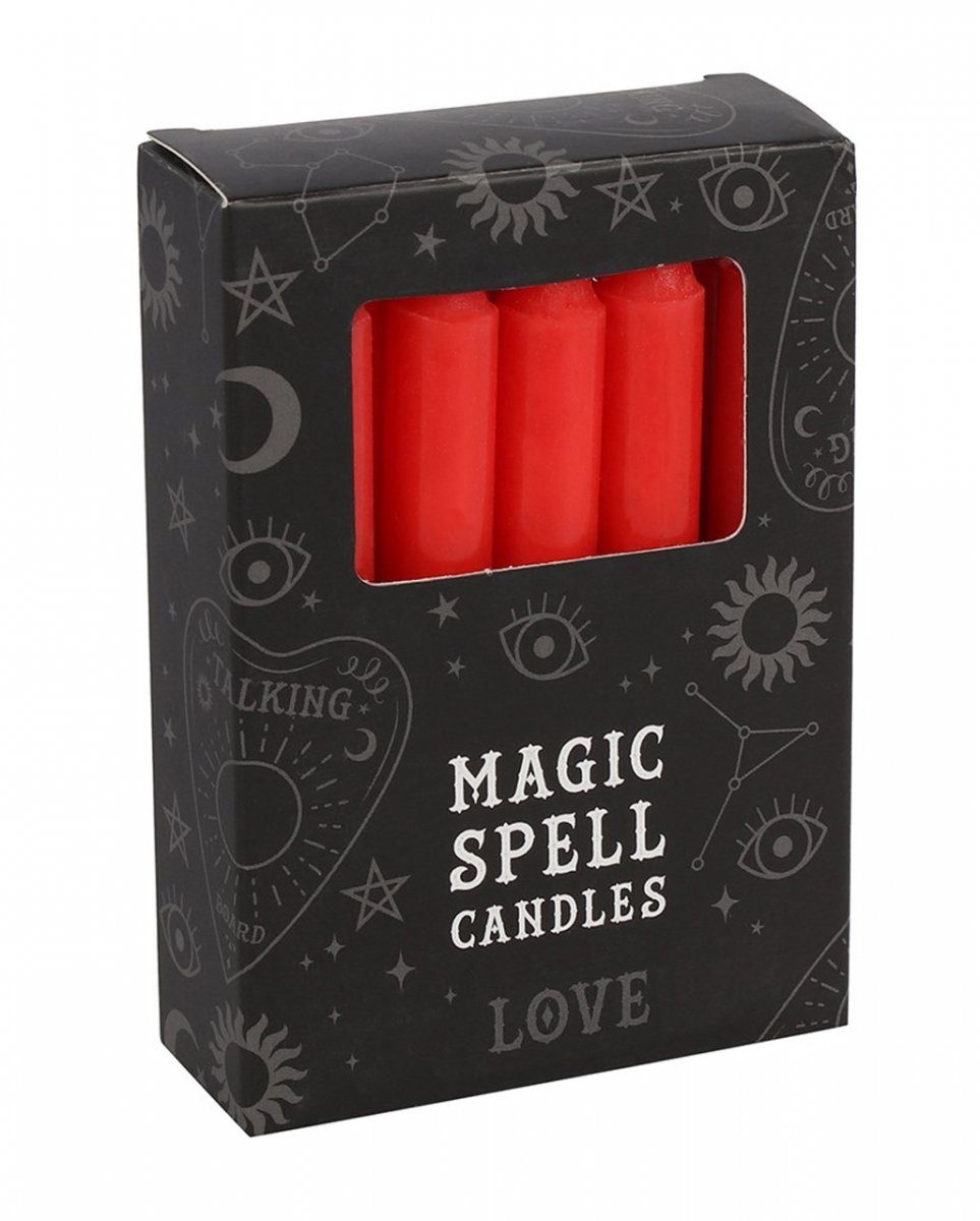 12 Rote Stück für Kerzenständer ";Liebe"; Zauberkerzen Horror-Shop