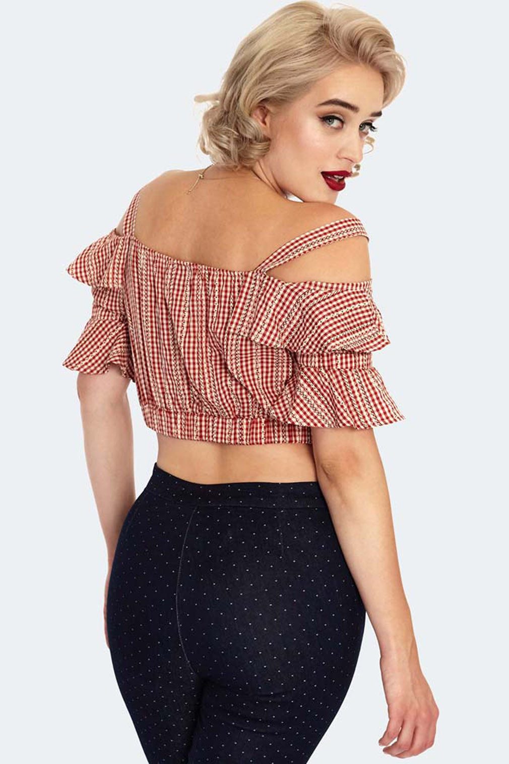 Voodoo Vixen Crop-Top Sophia Gingham Vintage günstig online kaufen