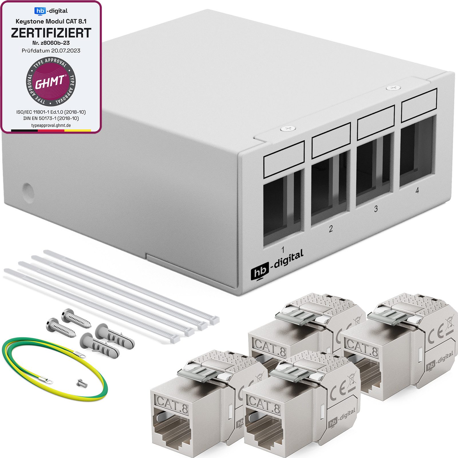 Patchpanel mit Keystone Cat 8 Netzwerk Patchfeld Netzwerk-Panel