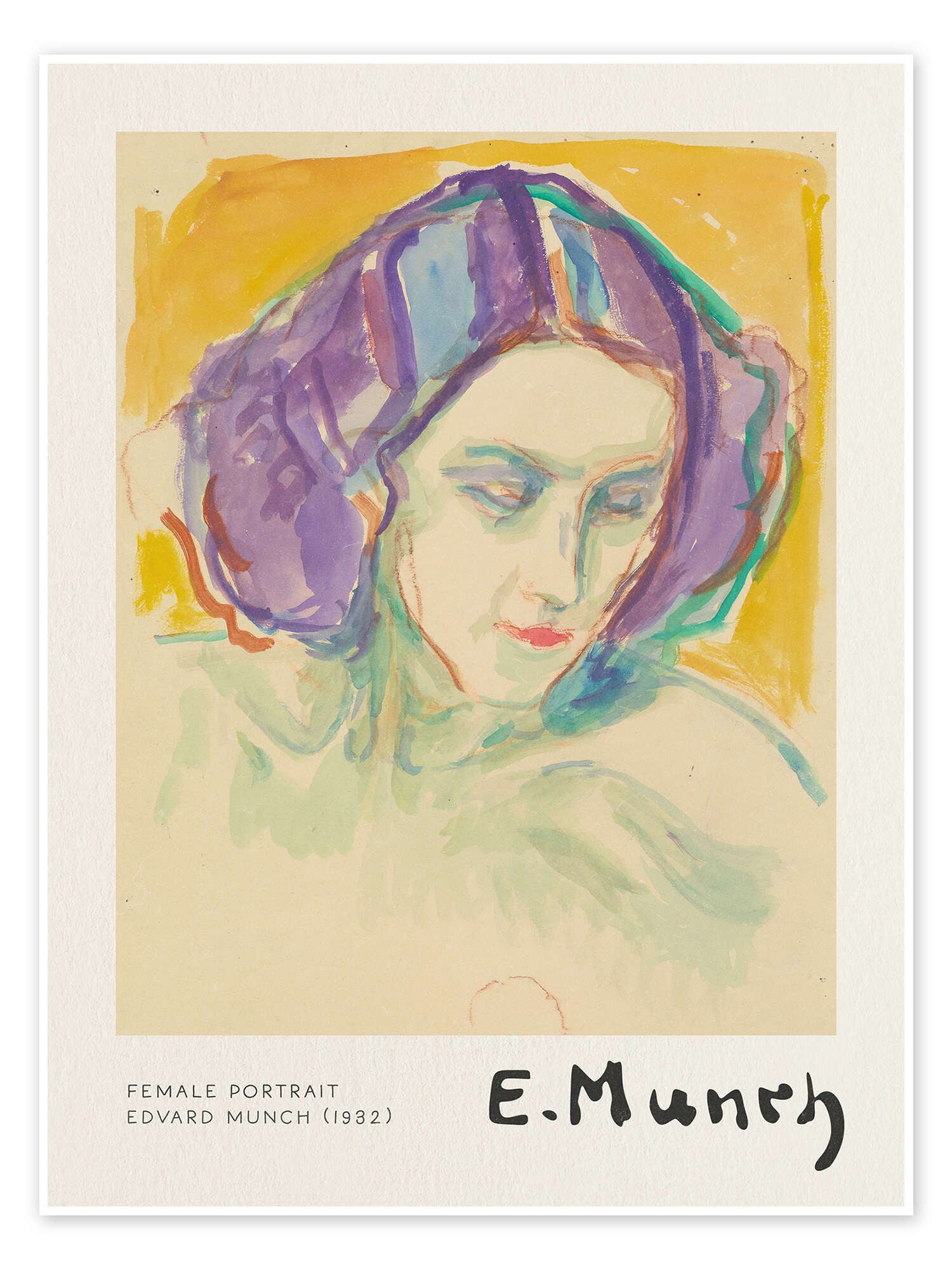 Posterlounge Wandbild Weibliches Porträt, Edvard Munch, erhältlich als Poster, Leinwandbild, Wandsticker oder Acrylglasbild
