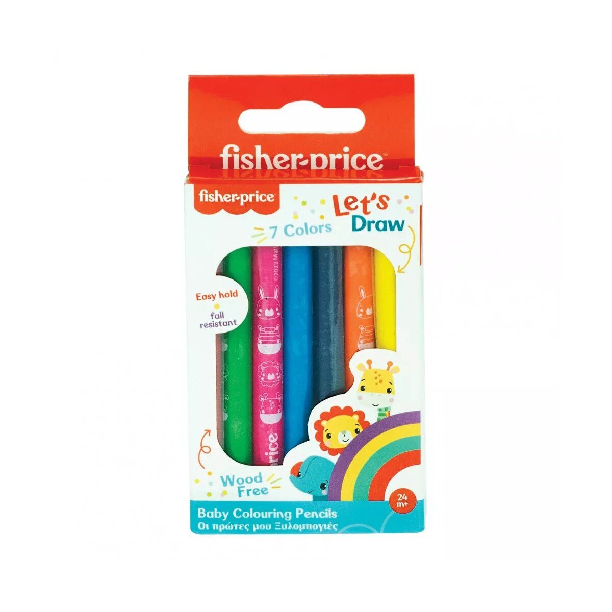 Fisher-Price® Kreativset Fisher-Price Let's Draw bunte Buntstifte für Kinder, 7 Stück