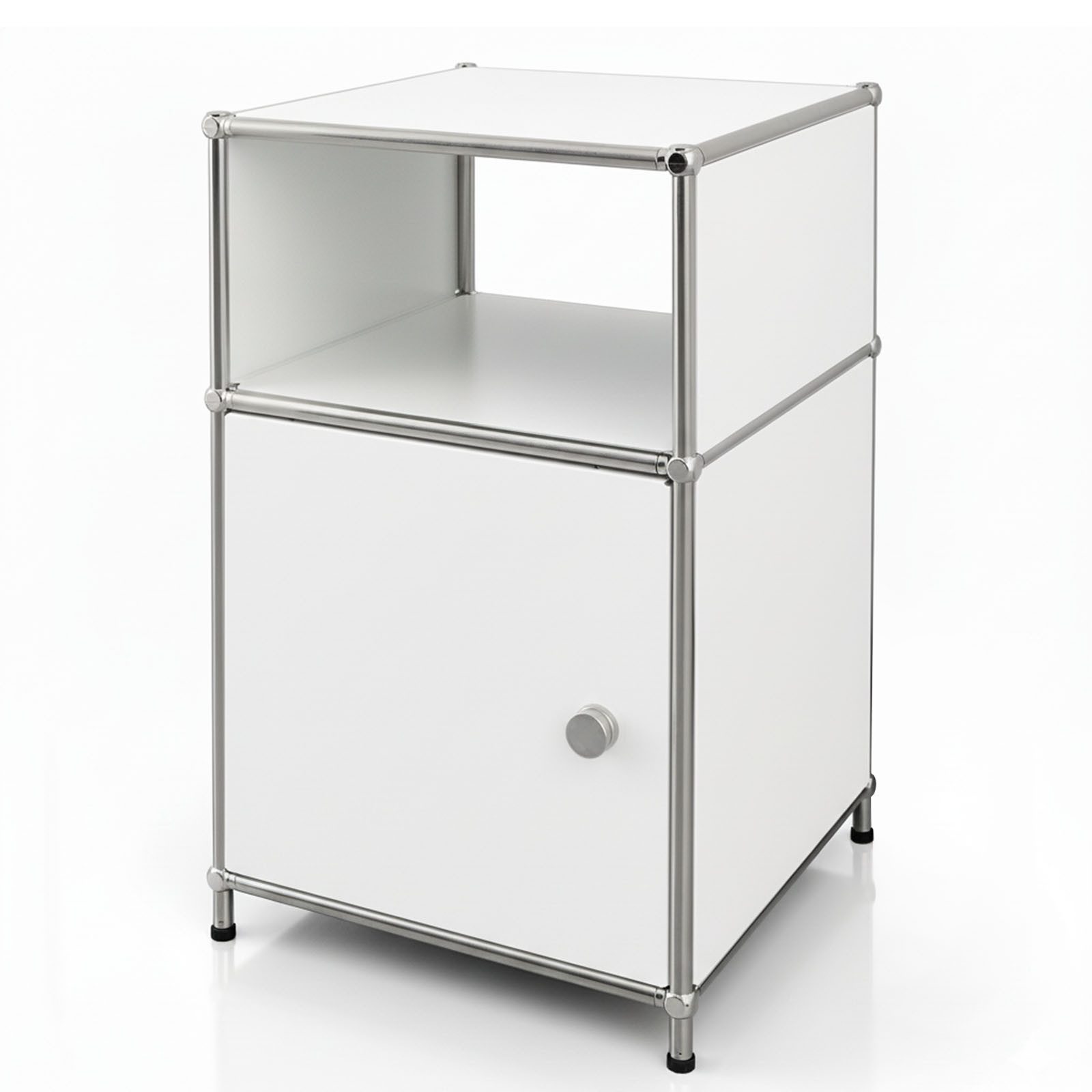 Kubus Standregal Urban Pure MK-040, 3-stöckiges Aufbewahrungsregal mit Tür, 6 Farben, Einzelartikel, verschließbares Fach; offene Ablagefläche; höhenverstellbare Füße