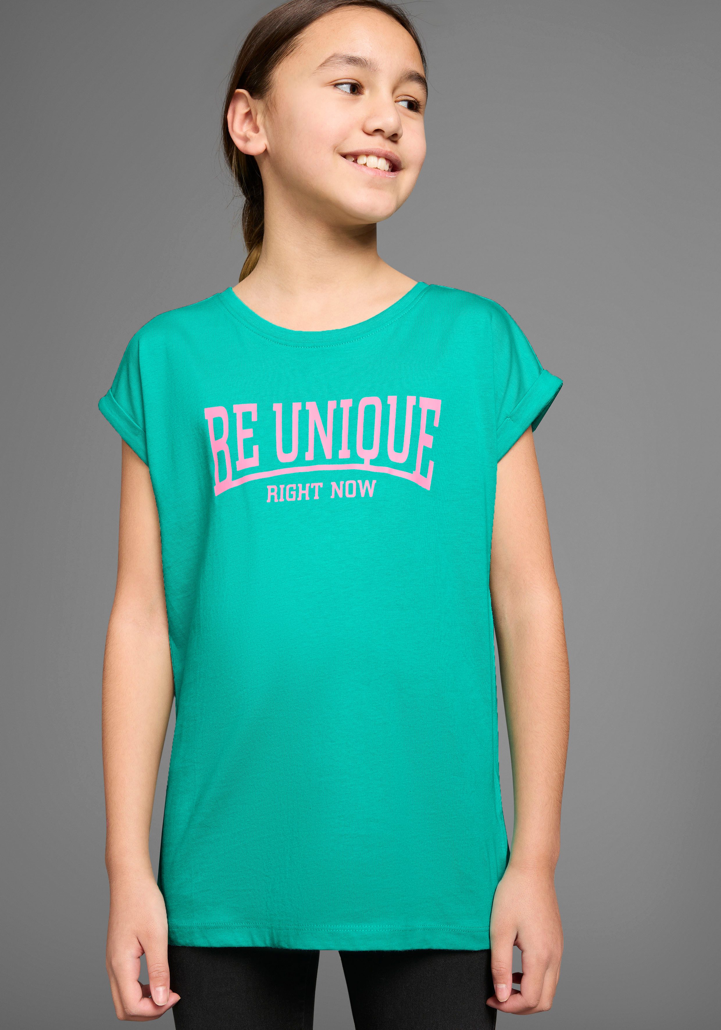 KIDSWORLD T-Shirt Be unique - right now kurzärmelig, bedruckt, Rundhalsausschnitt