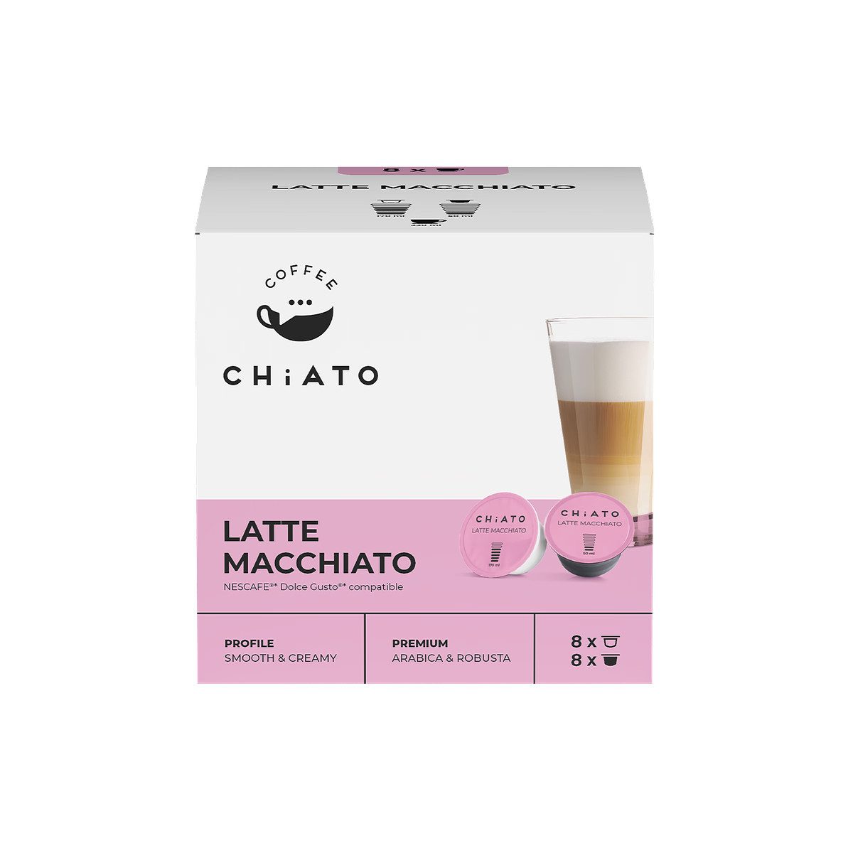 CHiATO Kaffee Kaffeekapseln kompatibel mit NESCAFÉ® Dolce Gusto® CHiATO Latte Macchi