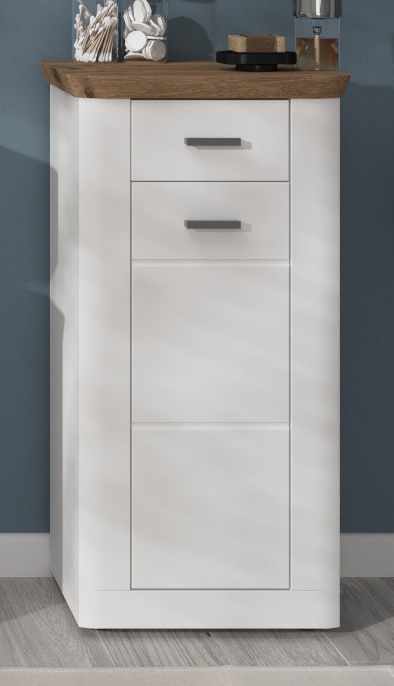 (Badschrank weiß Soft-Close-Funktion, Unterschrank und Eiche, Strapazierfähige pflegeleichte x xonox.home 89 in cm) mit Oberflächen, feucht 45 Michigan abwischbar