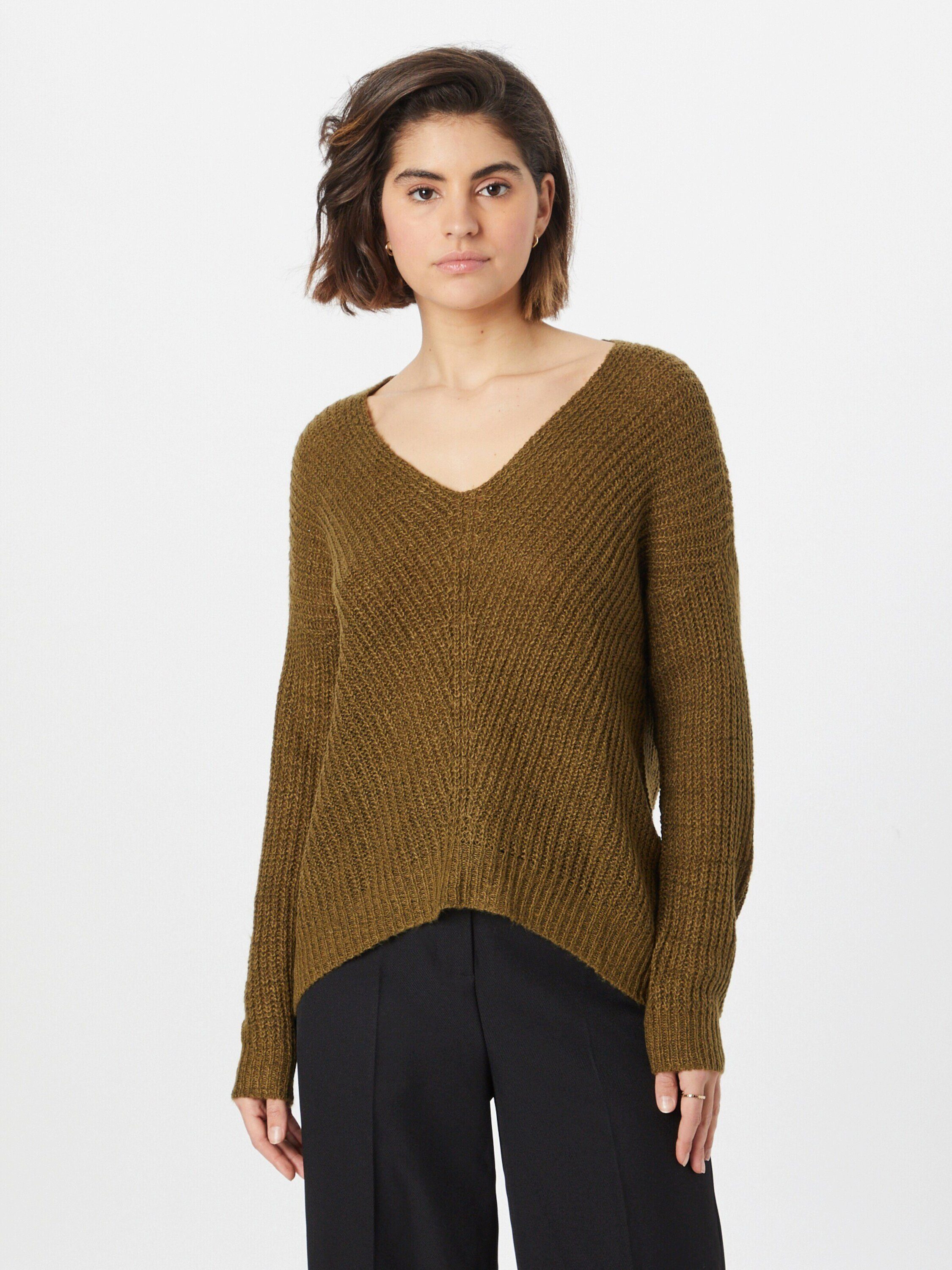 NEW Details Dark MEGAN Plain/ohne JDY Strickpullover Olive (1-tlg)