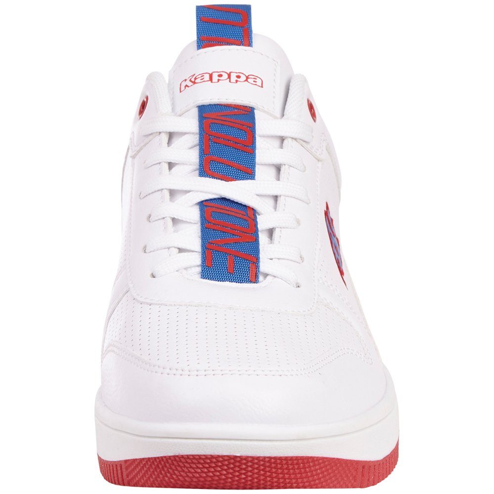 Kappa white-red Evolution Ambigramm und Sneaker Fersenloops mit auf Zungen-