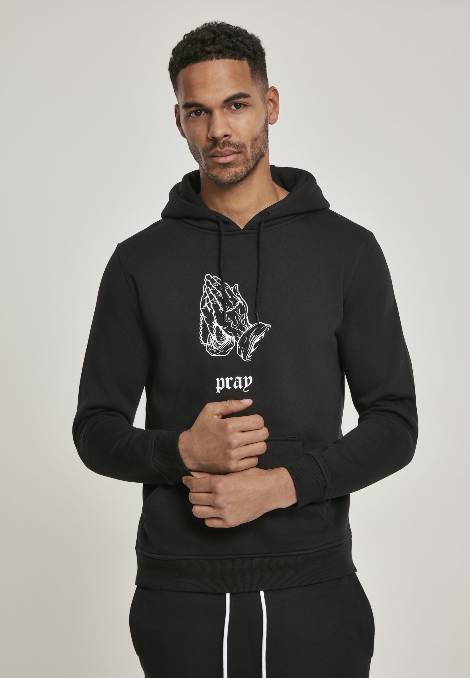 MisterTee Sweater Herren Dark Pray Hoody (1-tlg) black