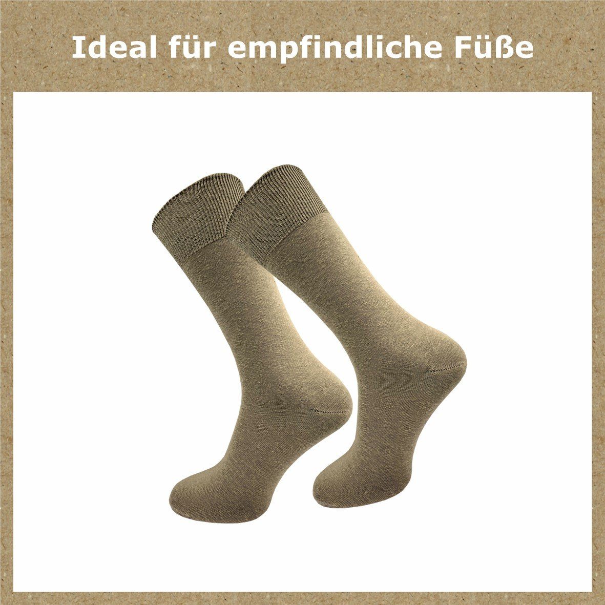 Töne ideale GAWILO Farbkombinationen aus Sortiments & in Herren 3 Paar) Socken dunkle natur (10 für natur-, - Töne Ihres Basicsocken blau- Baumwolle ohne Gummidruck Ergänzung 100%