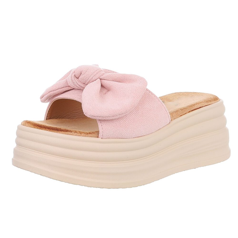 Ital-Design Beige Plateau-Sandalen mit Schleife für günstig online kaufen