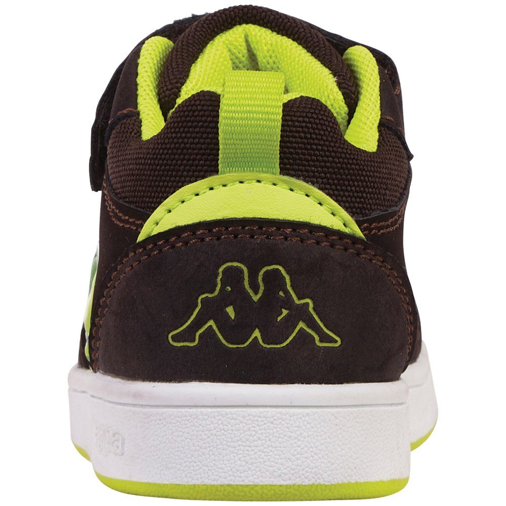 Kappa brown-lime kinderfußgerechte - Sneaker inklusive für Qualitätsversprechen Passform