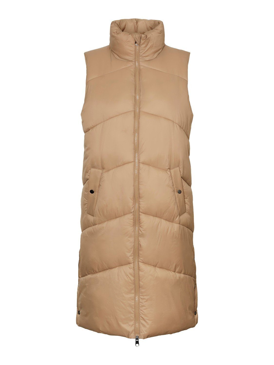 Vero Moda 4415 Steppweste Übergangsjacke Weste VMUPPSALA Beige Wattierte Ärmel Puffer Lange ohne in