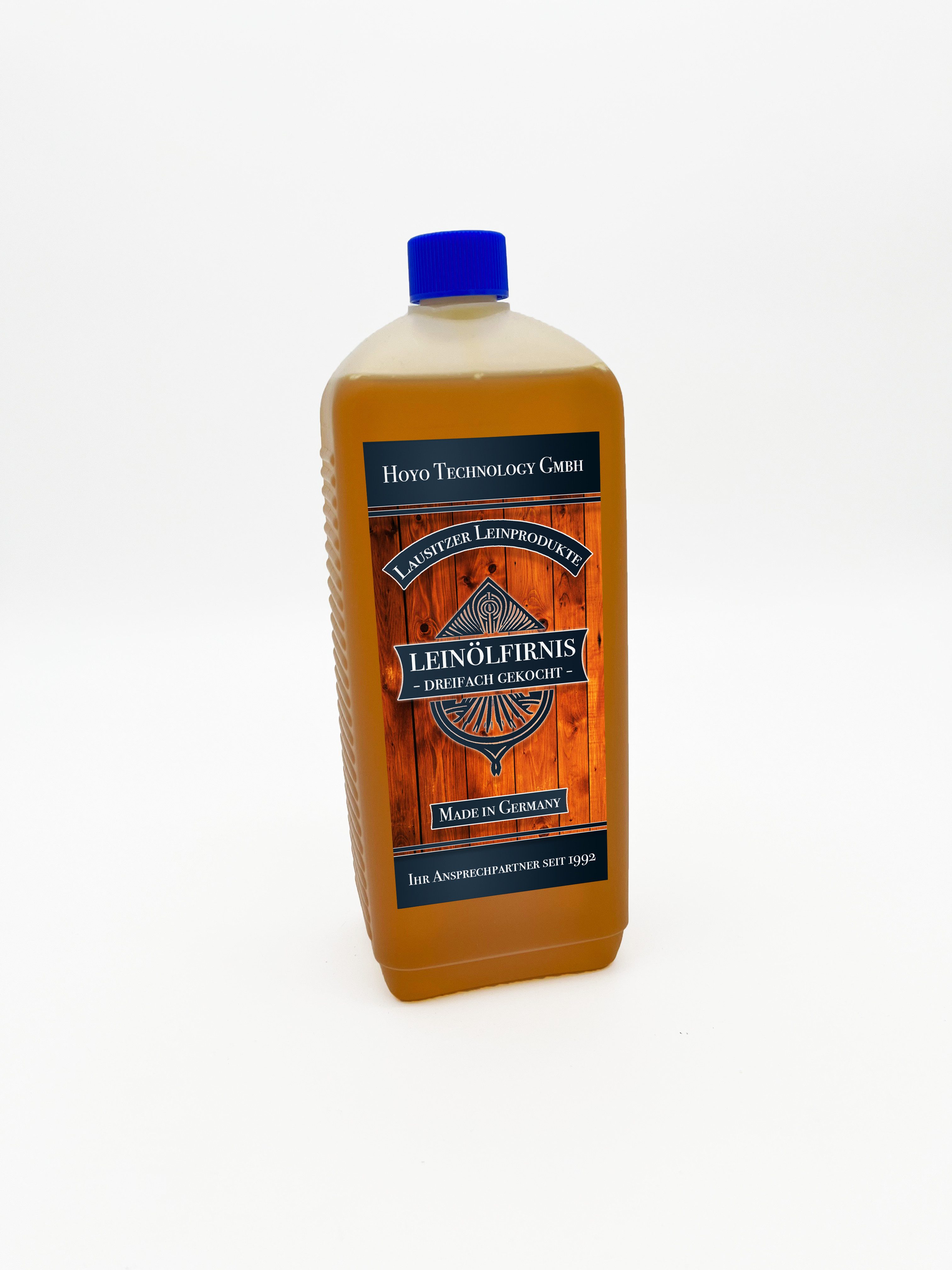 Hoyo Technology GmbH Leinölfirnis Leinölfirnis 1 Liter - Dreifach gekochtes Holzöl, Harzfrei, Lebensmittelecht, Ökologisch, Harzfrei