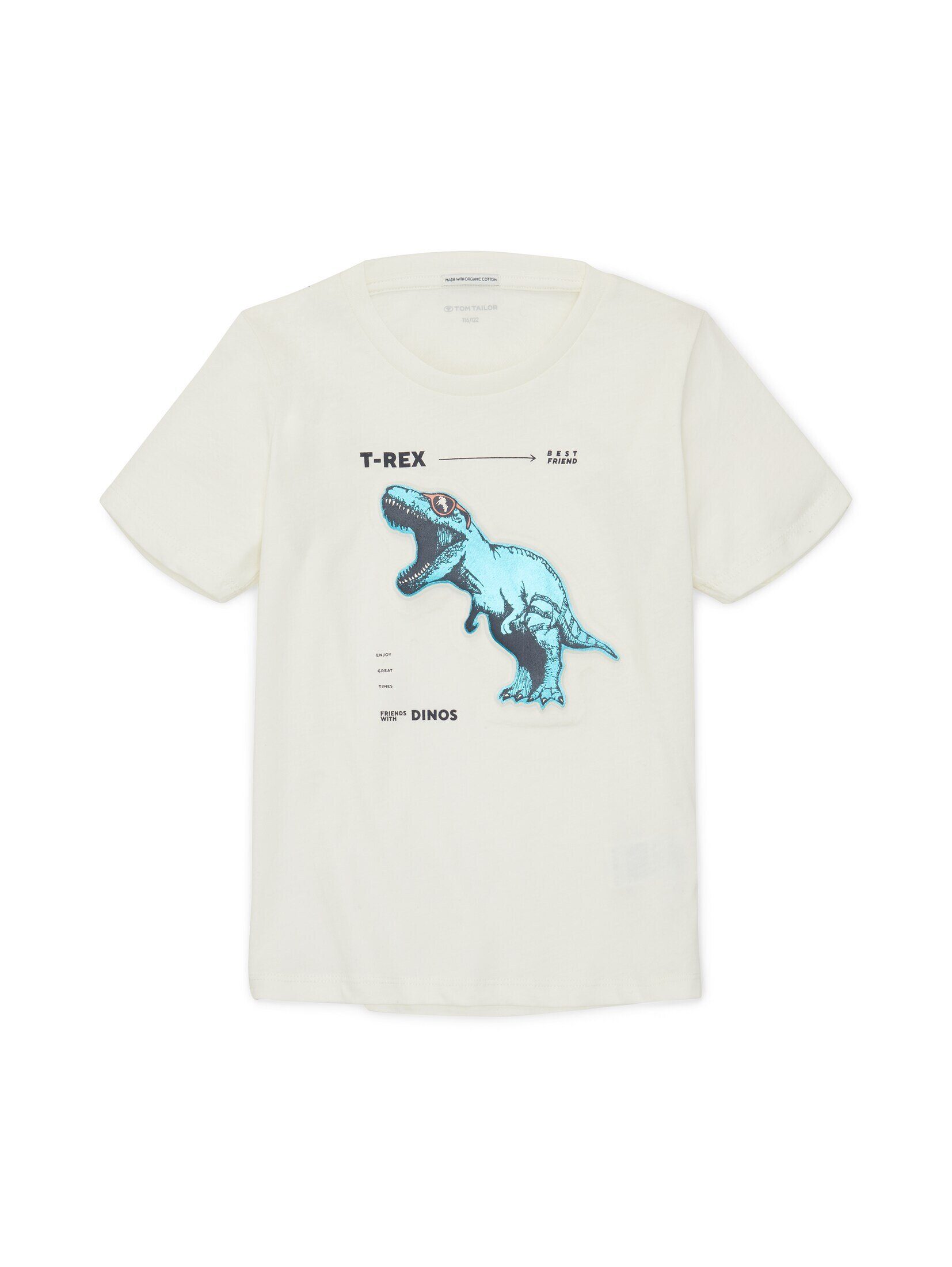 TOM TAILOR T-Shirt T-Shirt White Wool Print mit