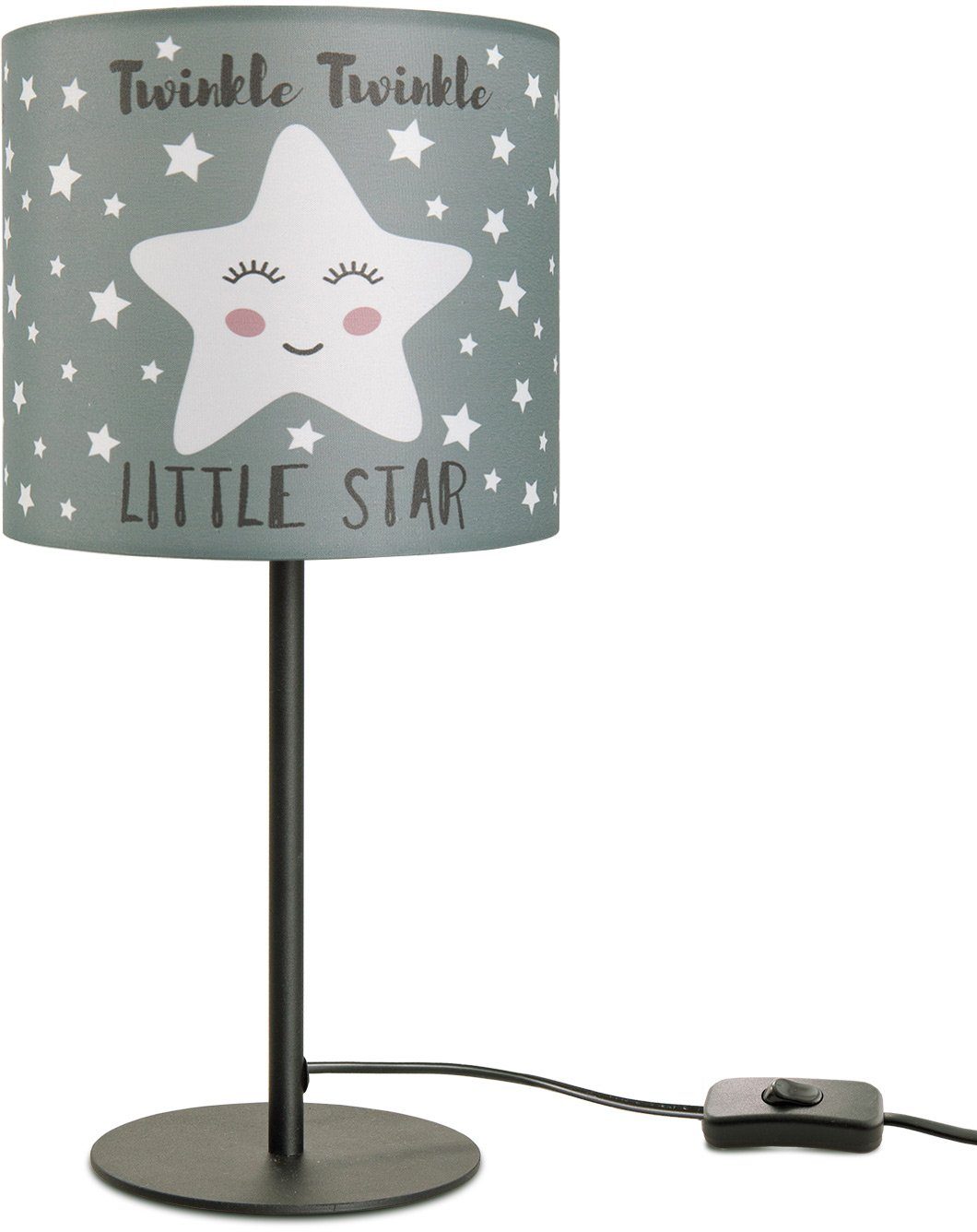 Paco Home Kinderlampe ohne Aleyna Tischleuchte LED Tischleuchte 105, Lampe Leuchtmittel, Kinderzimmer E14 Sternen-Motiv