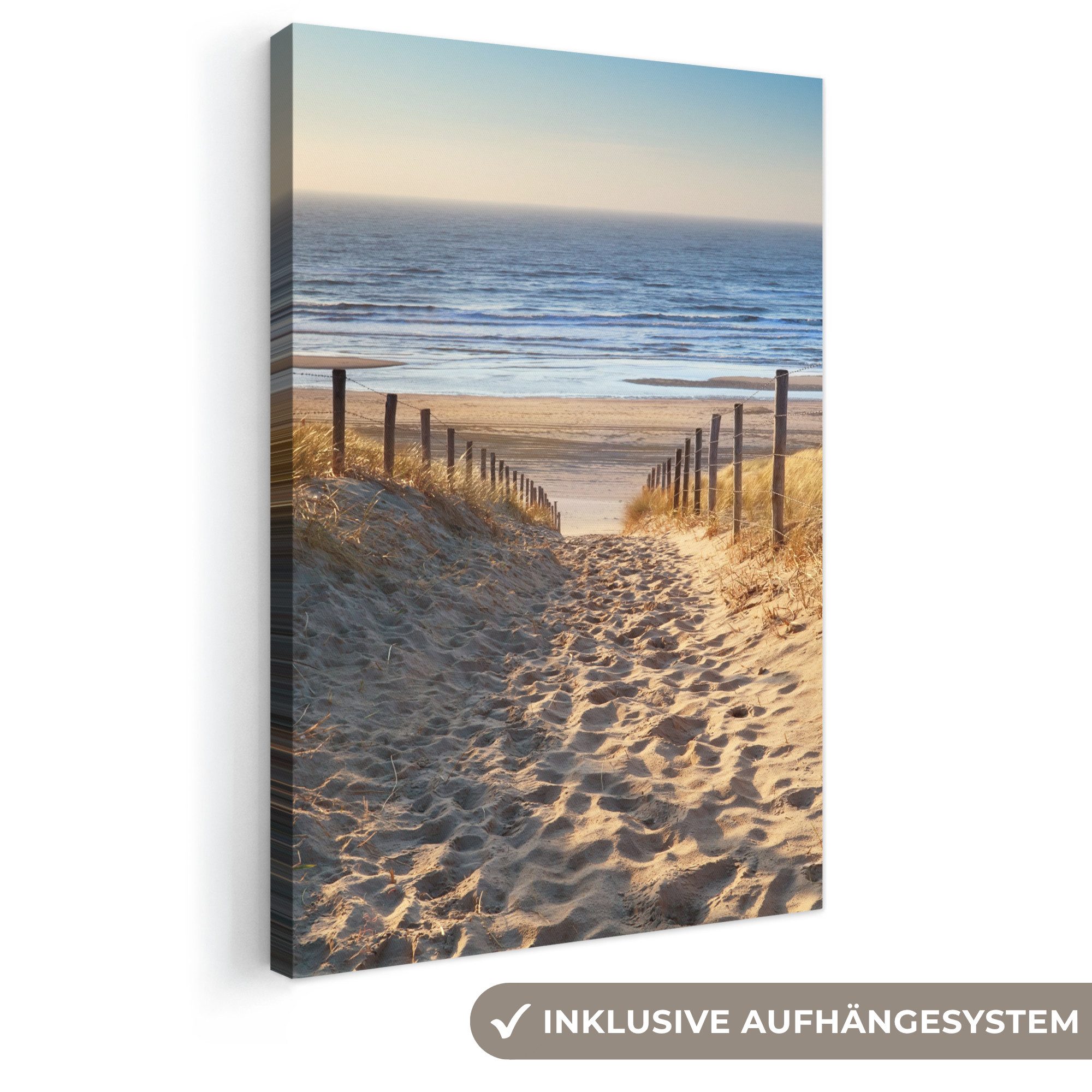 OneMillionCanvasses® Leinwandbild Strand - Meer - Niederlande - Dünen - Sonne, Fotodruck (1 St), Leinwand Canvas Wandbild, Wanddekoration 20x30 cm