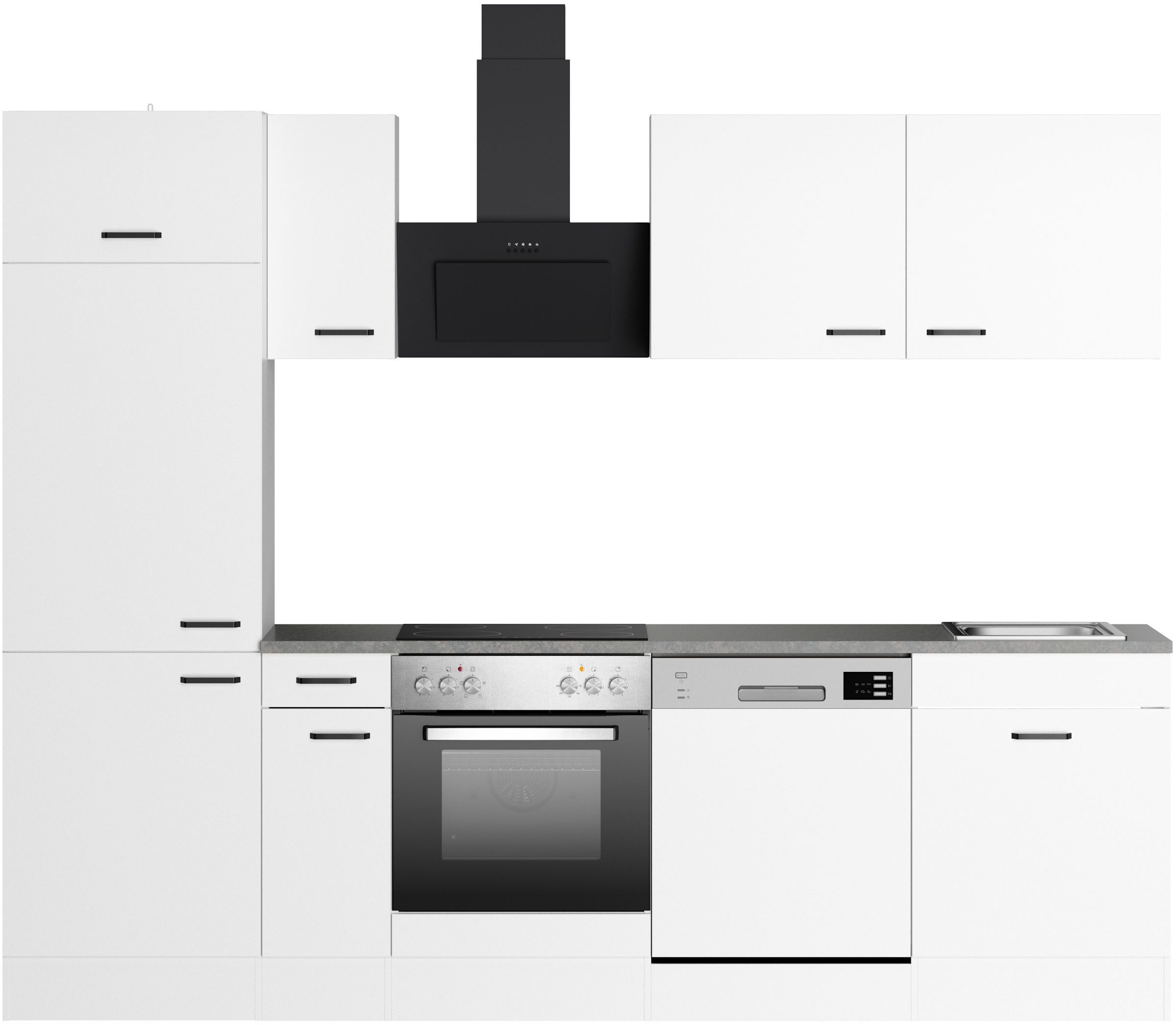OPTIFIT Küchenzeile OPTImulti, Breite 270 cm, mit E-Geräten und Edelstahlbecken