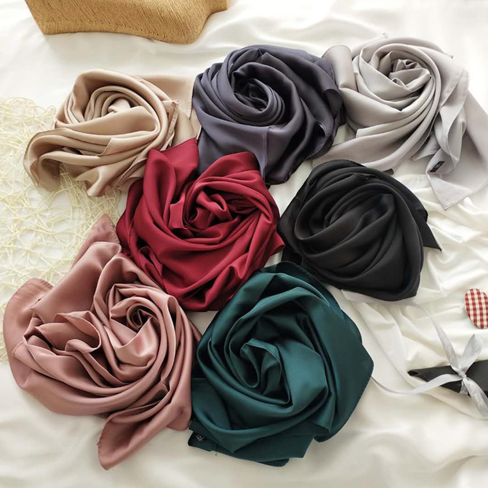 Coonoor Seidentuch Damen Seidentuch Leicht Seidenschal Bandana Halstuch Kopftuch, Elegante Schal Tuch Geschenk für Frauen – Bild 5 von 5