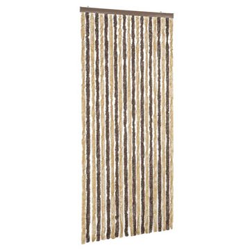 vidaXL Insektenschutz-Vorhang Fliegenvorhang Dunkelbraun und Beige 56x185 cm Chenille