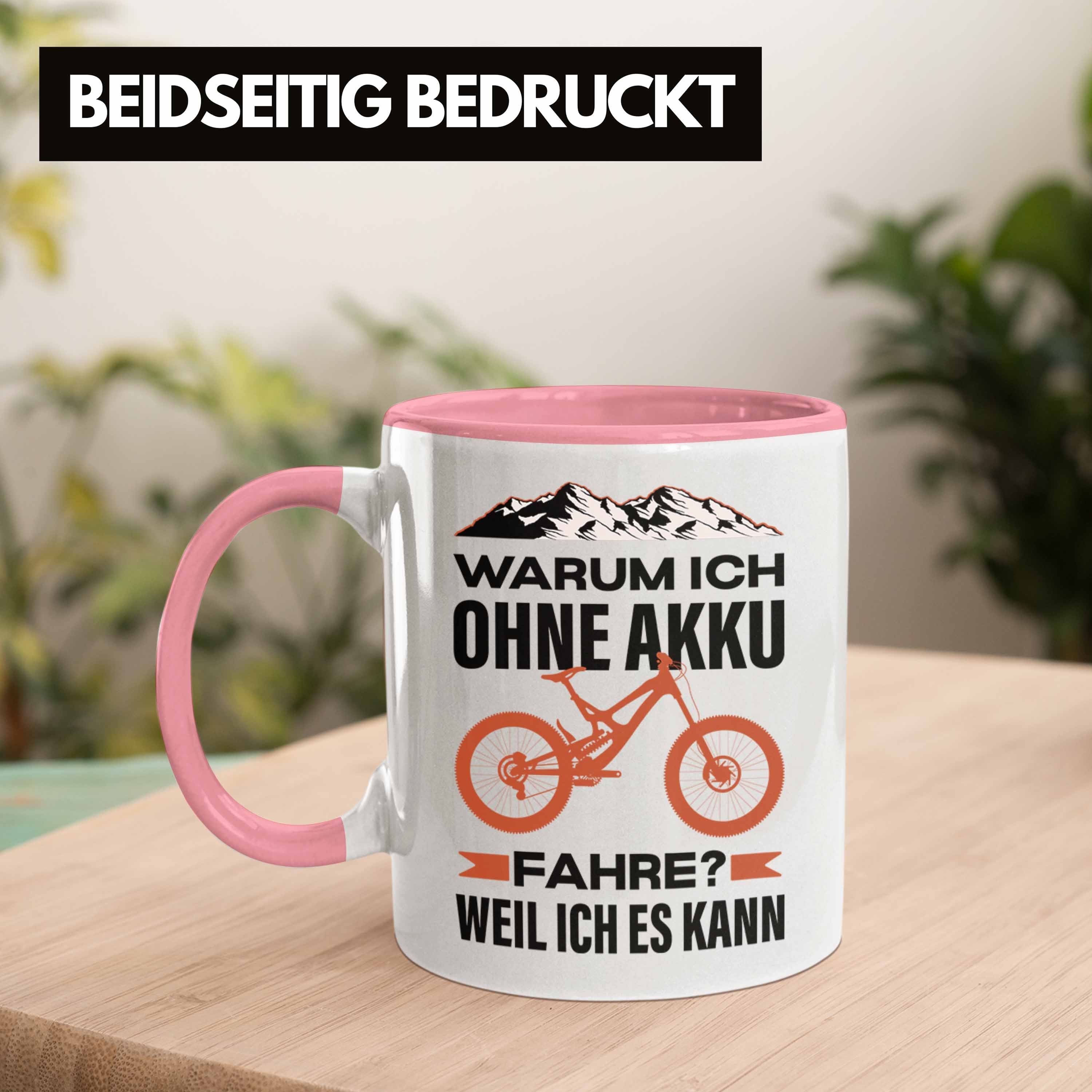 Trendation Radfahrer Tasse Trendation Lustig Rosa Geschenkidee - Mountainbike Geschenk Fahrradfahrer Spruch Tasse Rennrad mit