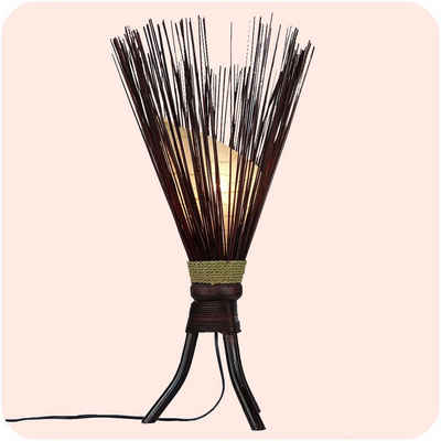 SIMANDRA Stehlampe Jungel, Ambilight, ohne Leuchtmittel, Tageslichtweiß, Warmweiß, 60 x 35 cm Bali asiatische Lampe aus Naturmaterial