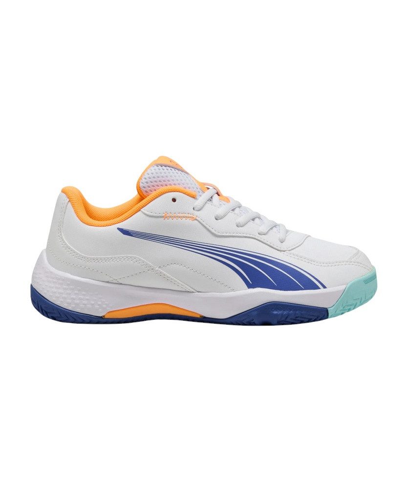 PUMA Padelschuhe Nova Smash Allcourt 2025 weiss/bunt Jungen Tennisschuh