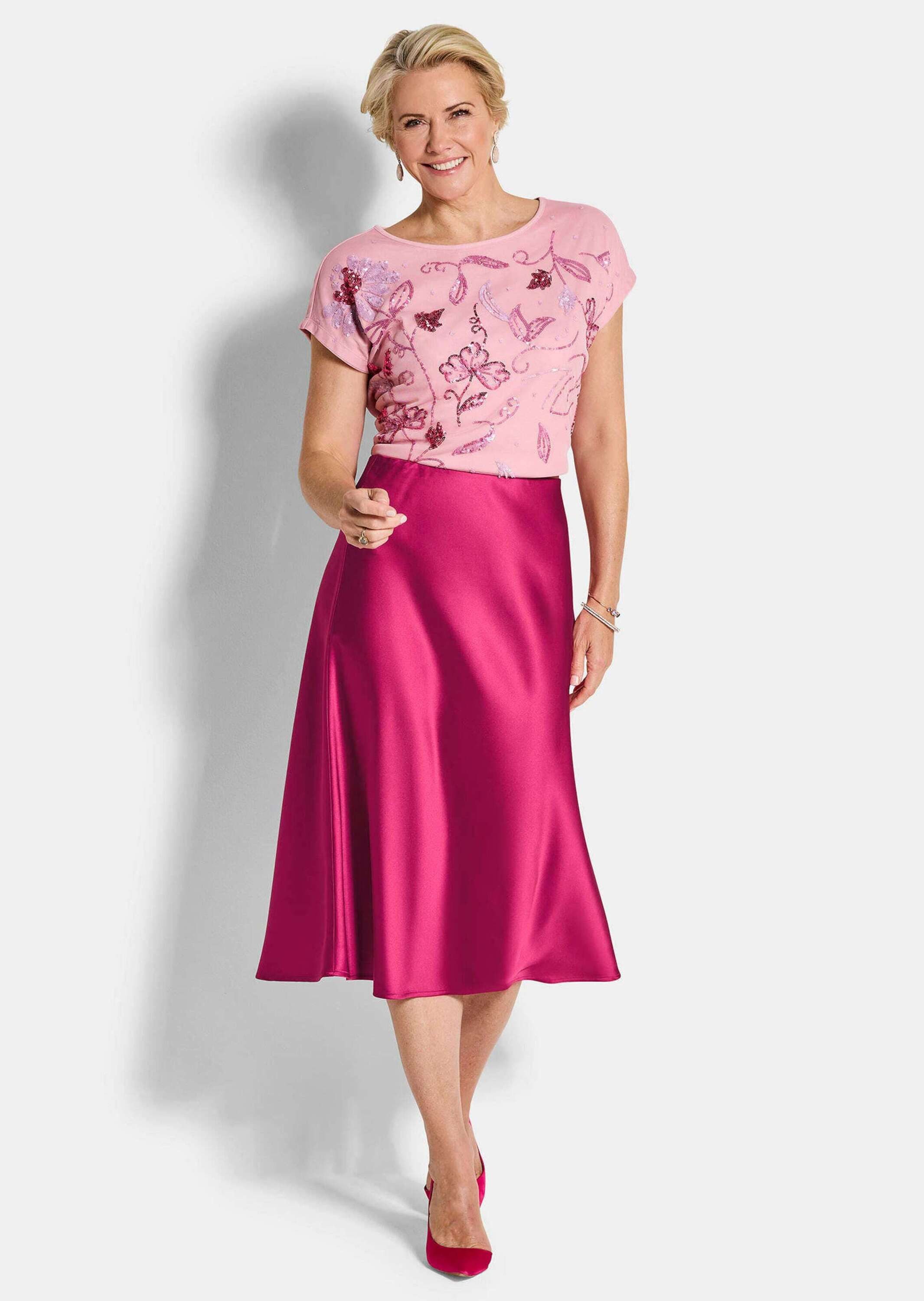 GOLDNER Schlupfrock Eleganter Midirock mit Schlupfbund Schlupfrock mit elastischem Bund und Knielänge