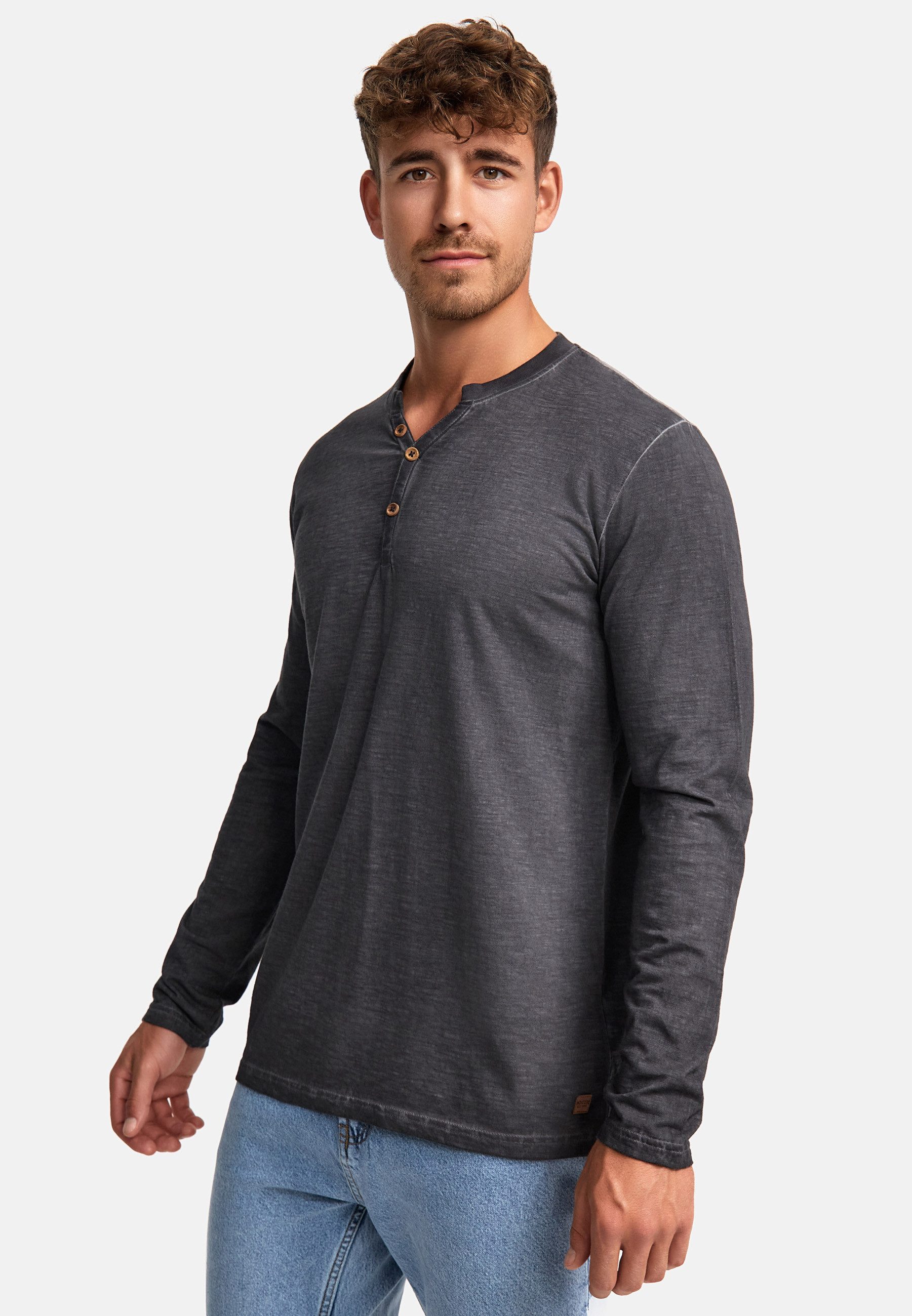 Indicode Langarmshirt Herren INKilsone Shirt Langarm Herrenshirt lässiges Longsleeve mit modischer Knopfleiste