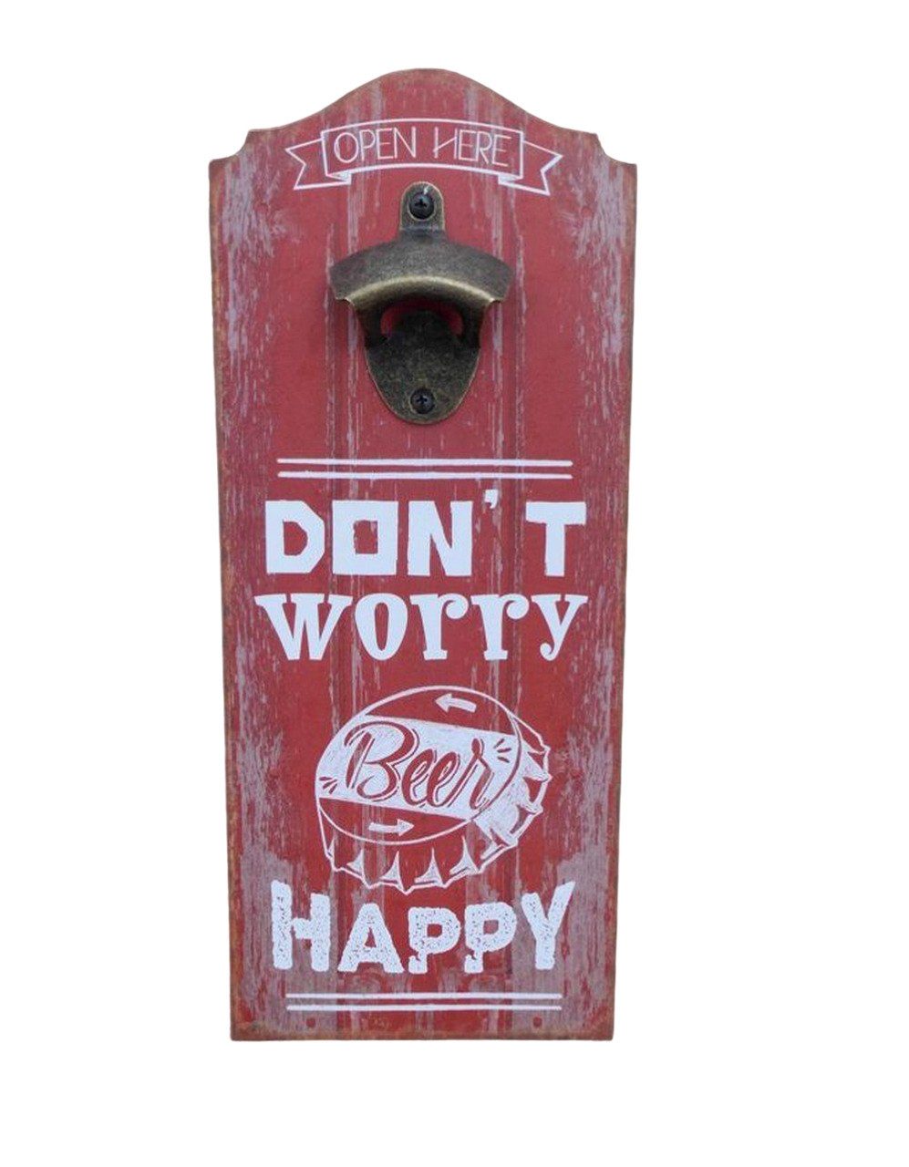 Flaschenöffner Origineller Wandflaschenöffner Wandkapselöffner DON´T WORRY BEER HAPPY