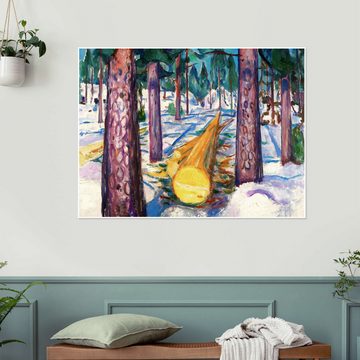Posterlounge Poster Edvard Munch, Der gelbe Baumstamm, Malerei
