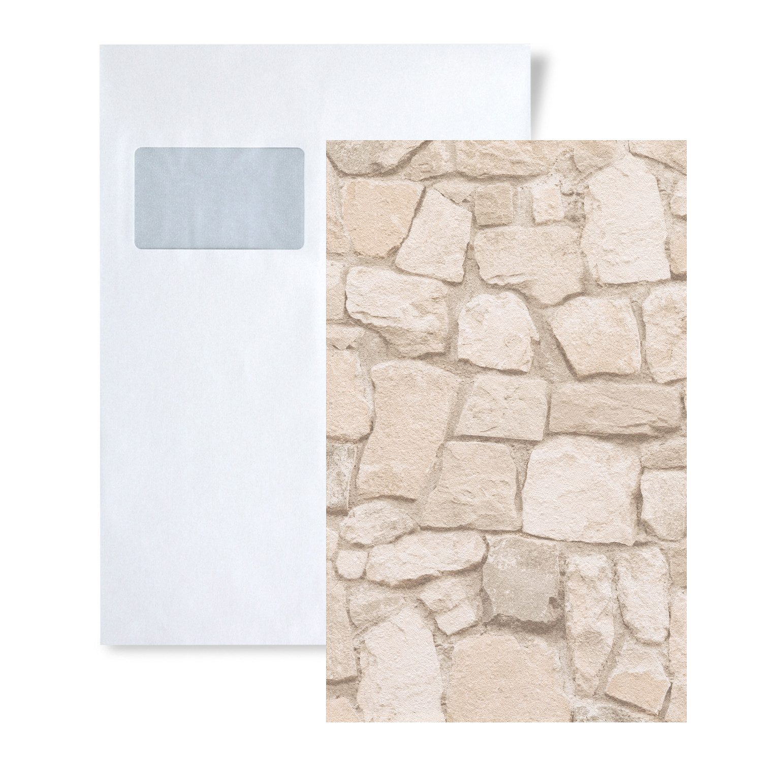 Profhome Papiertapete 1 MUSTERSTÜCK S-692429-GU DIN A4 MUSTER der Steinoptik Tapete, (1 Musterblatt, ca. A5-A4), beige