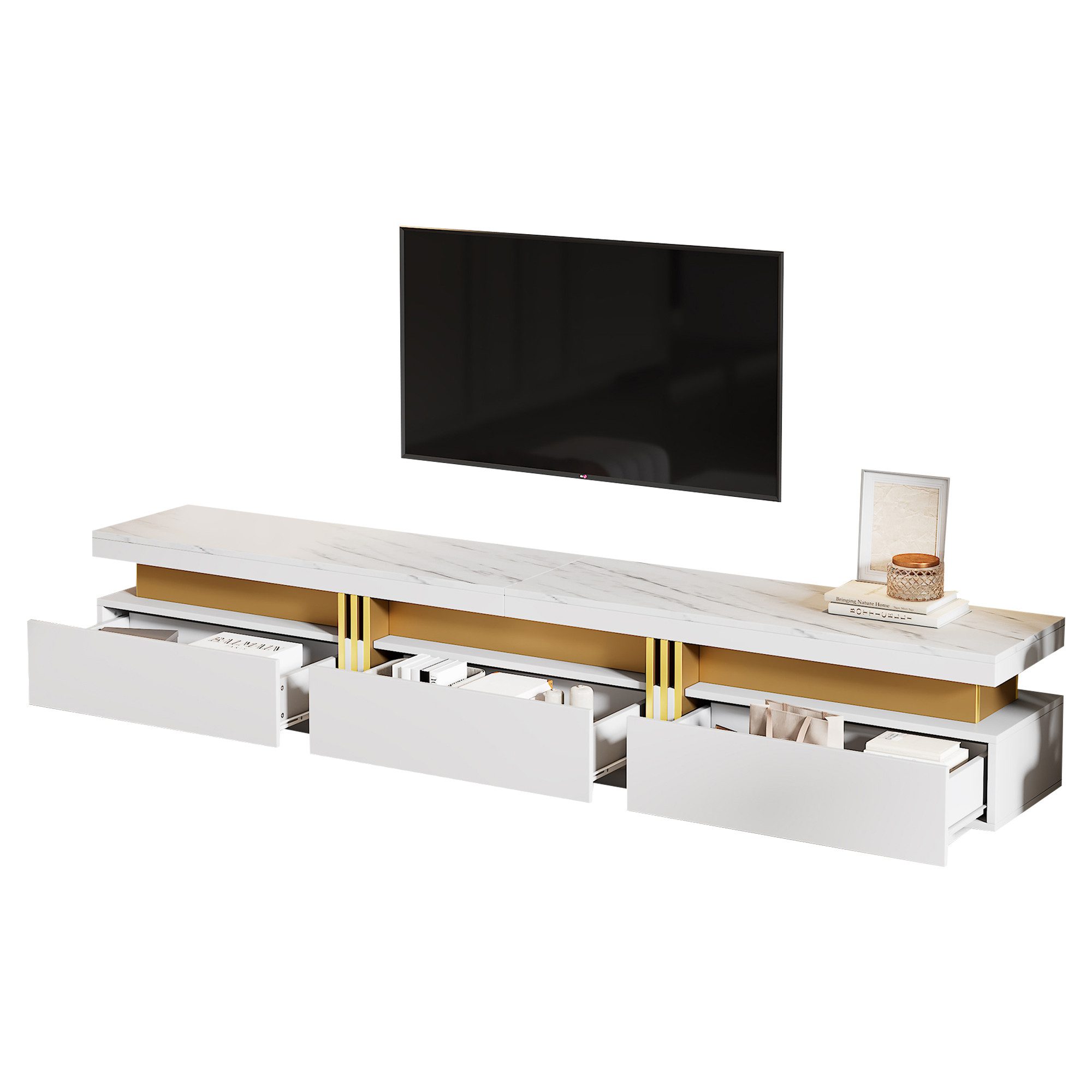 BlingBin Lowboard TV-Schrank mit Marmor-Optik, TV-Board günstig online kaufen